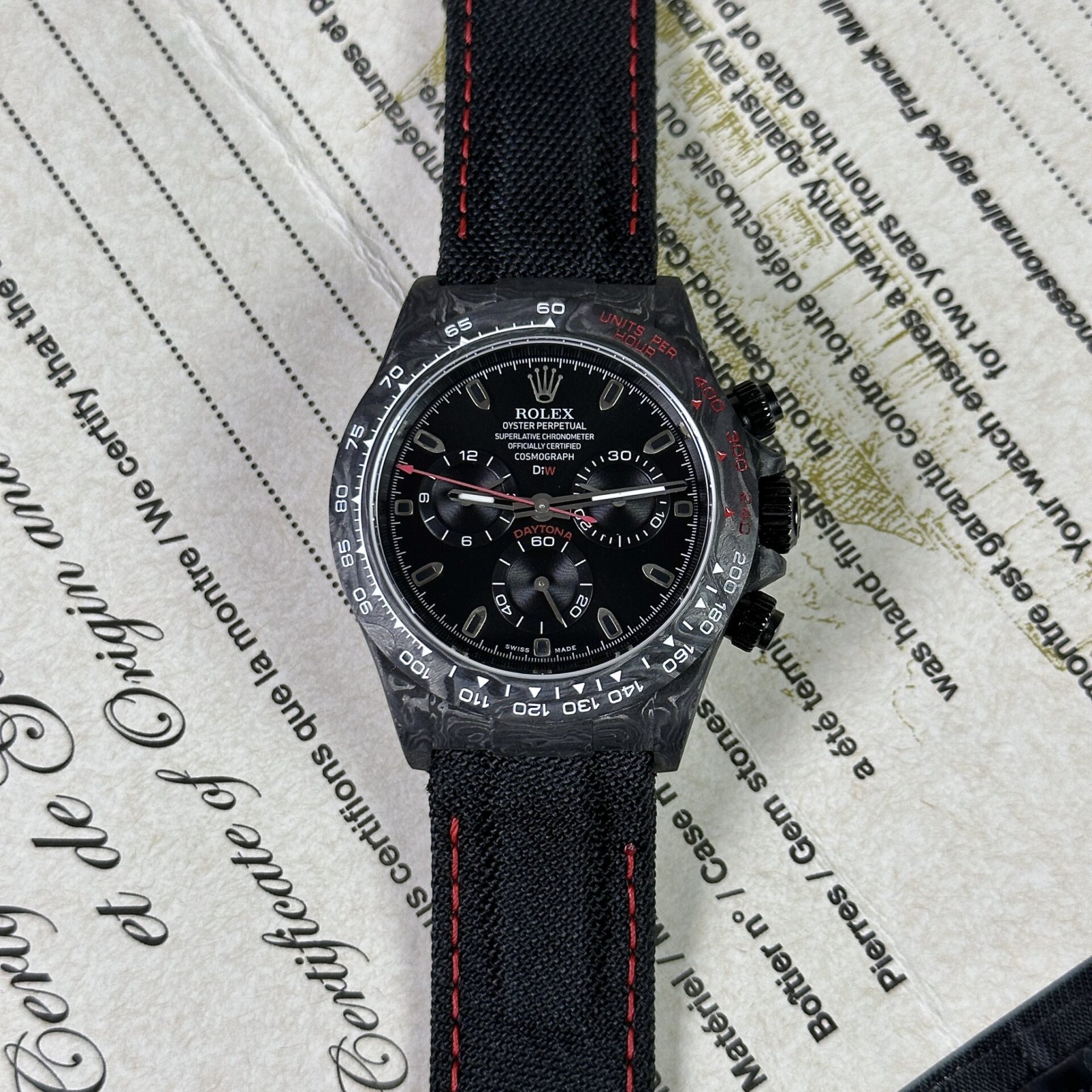 Rolex Daytona Diw Carbon Super Light Replica Watch 40mm