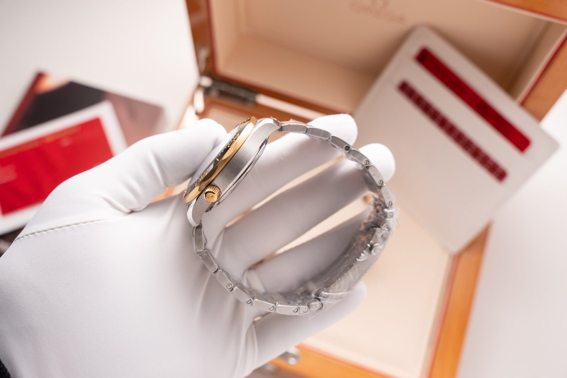 Omega Replica Watch Seamaster Demi Gold Black Dial VS Factory Demi Gold 42mm