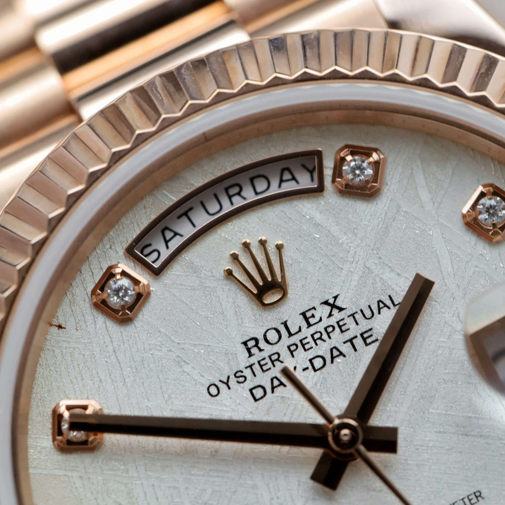 Rolex Day-Date Custom Rose Gold Wrapped + Dial Moissanite Diamonds 40mm