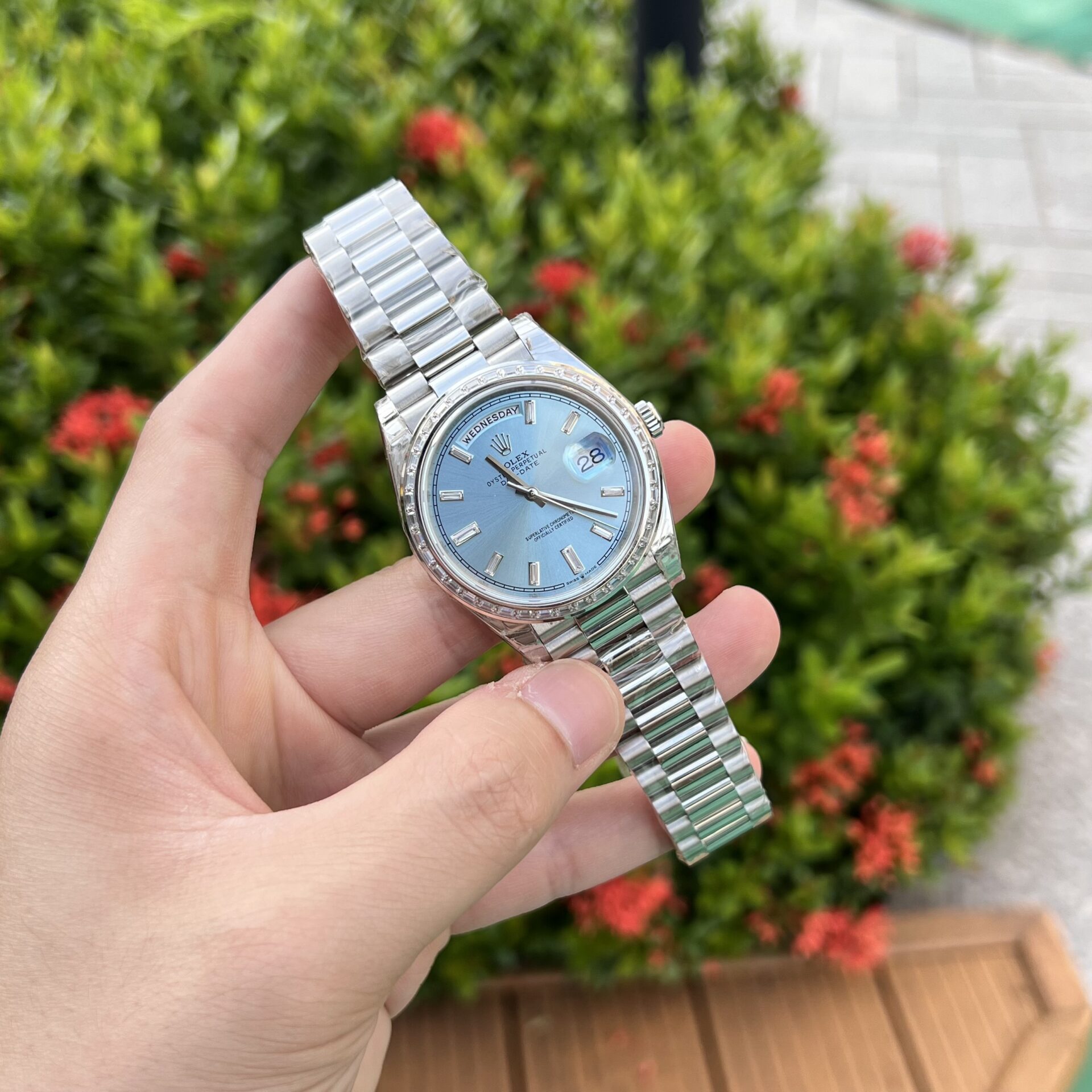 Rolex Day-Date Replica Watch Ice Blue Dial GS Factory 40mm