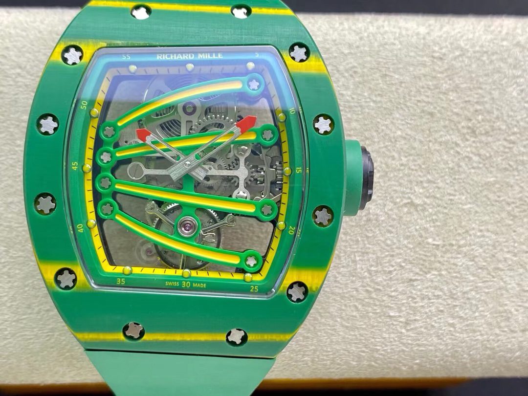 Richard Mille Replica Watch RM59-01 Yohan Blake Tourbillon Carbon Green 43x50mm