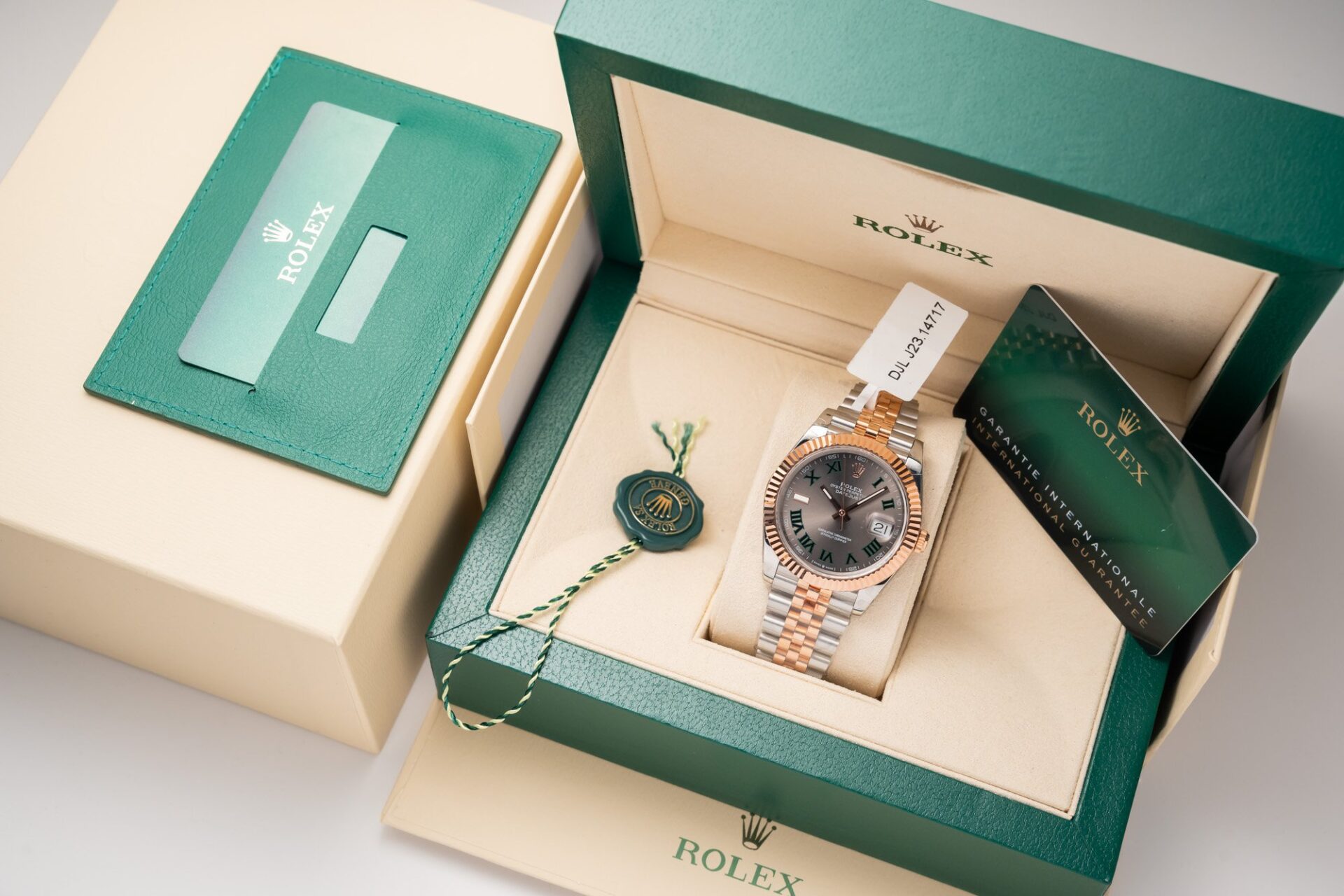 Rolex Best Replica Watch DateJust Rose Gold Wrapped Wimbledon Dial GM Factory 41mm