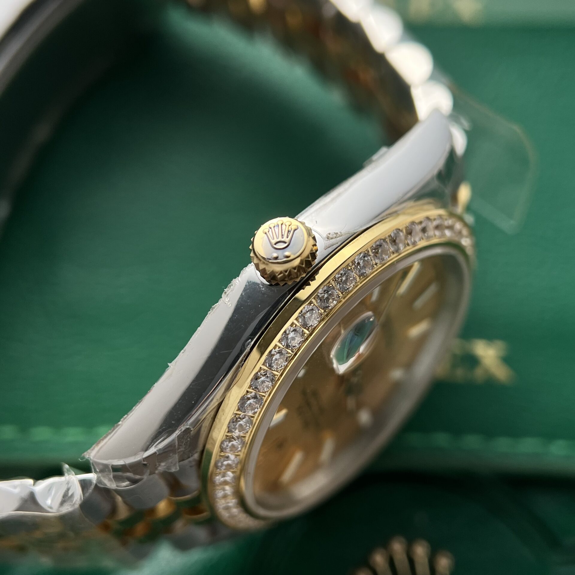Rolex DateJust Replica Watch Demi Gold Diamonds Bezel EW Factory 36-41mm