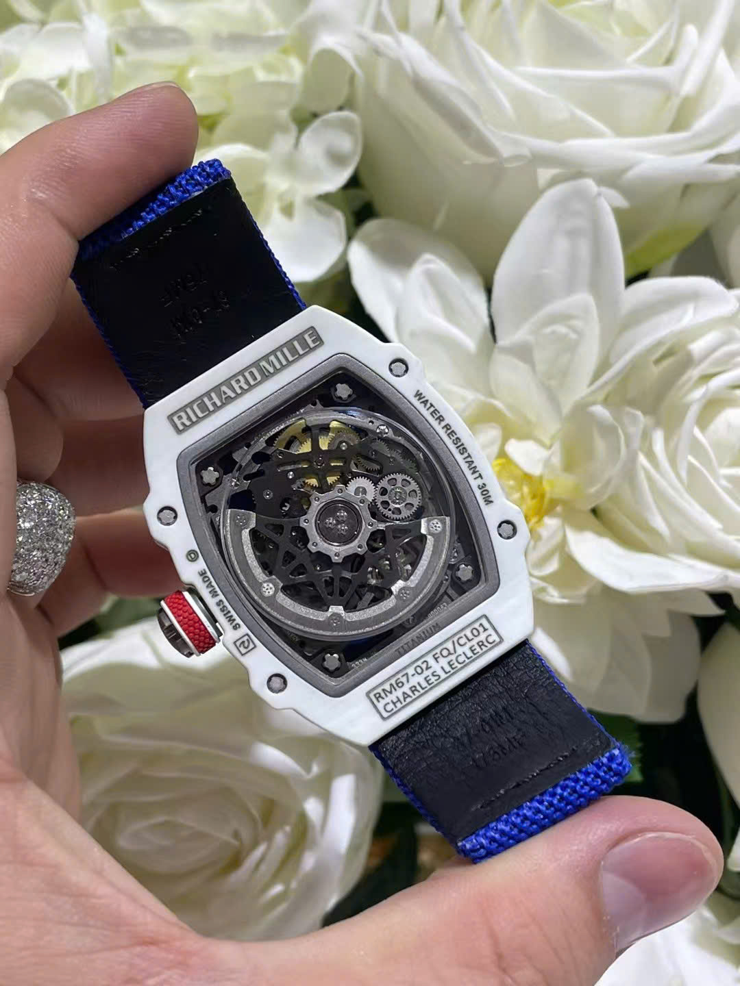 Richard Mille Best Replica Watch RM67-02 White Carbon Weight 37 Grams 38.7×47.52mm