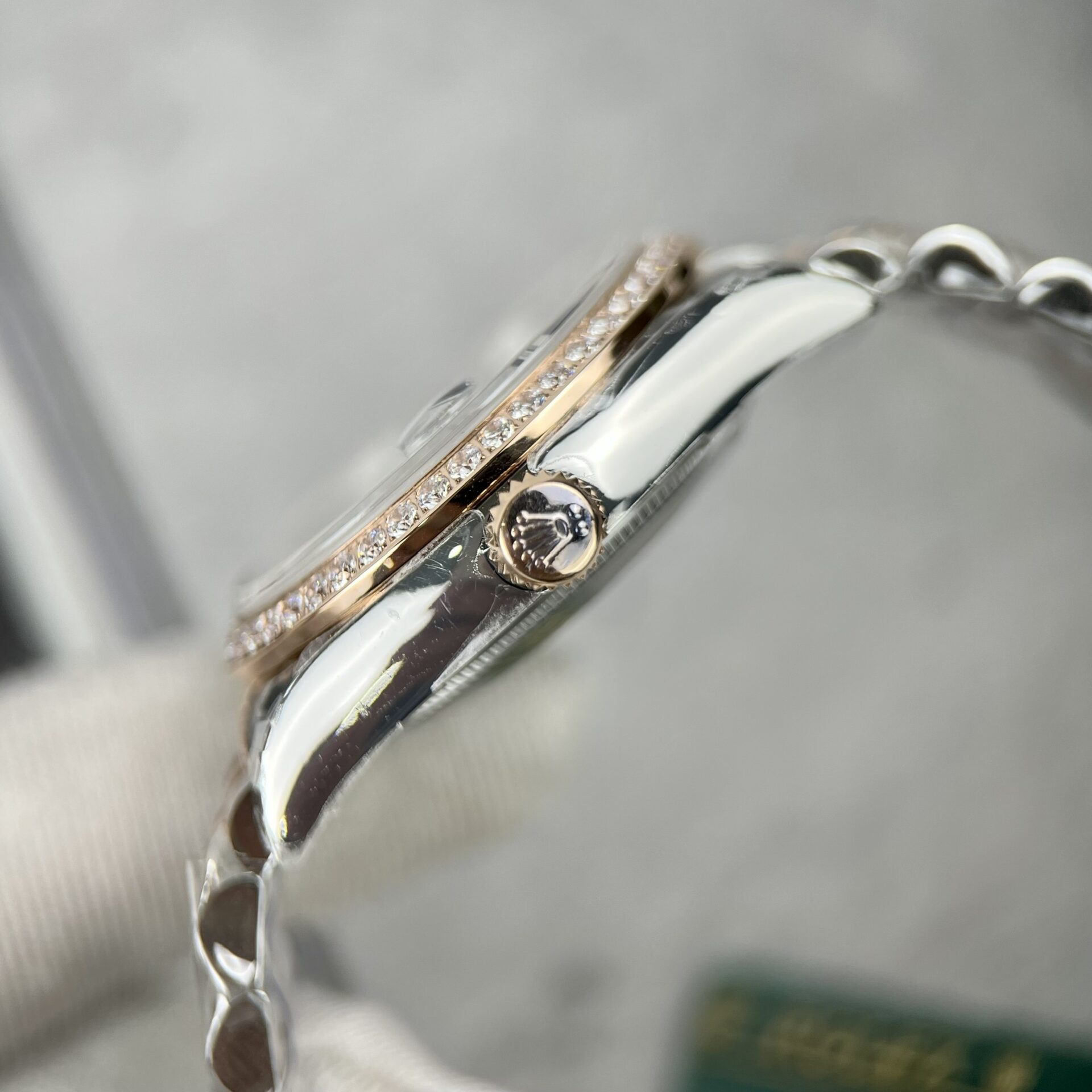 Rolex DateJust Replica Watch Flower Dial With Diamond Bezel 31mm