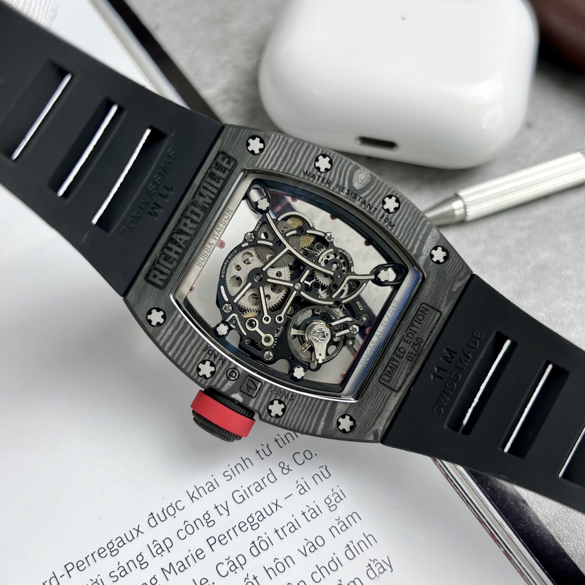 Richard Mille RM055 Replica 1:1 Watch Black BBR Factory 45mm