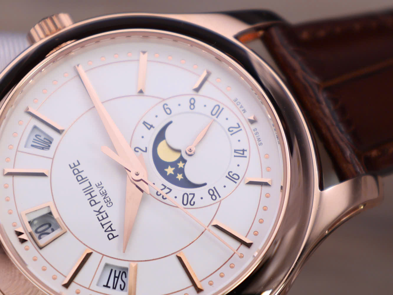 Patek Philippe 5205R 18K Rose Gold Wrapped Replica Watch 40mm