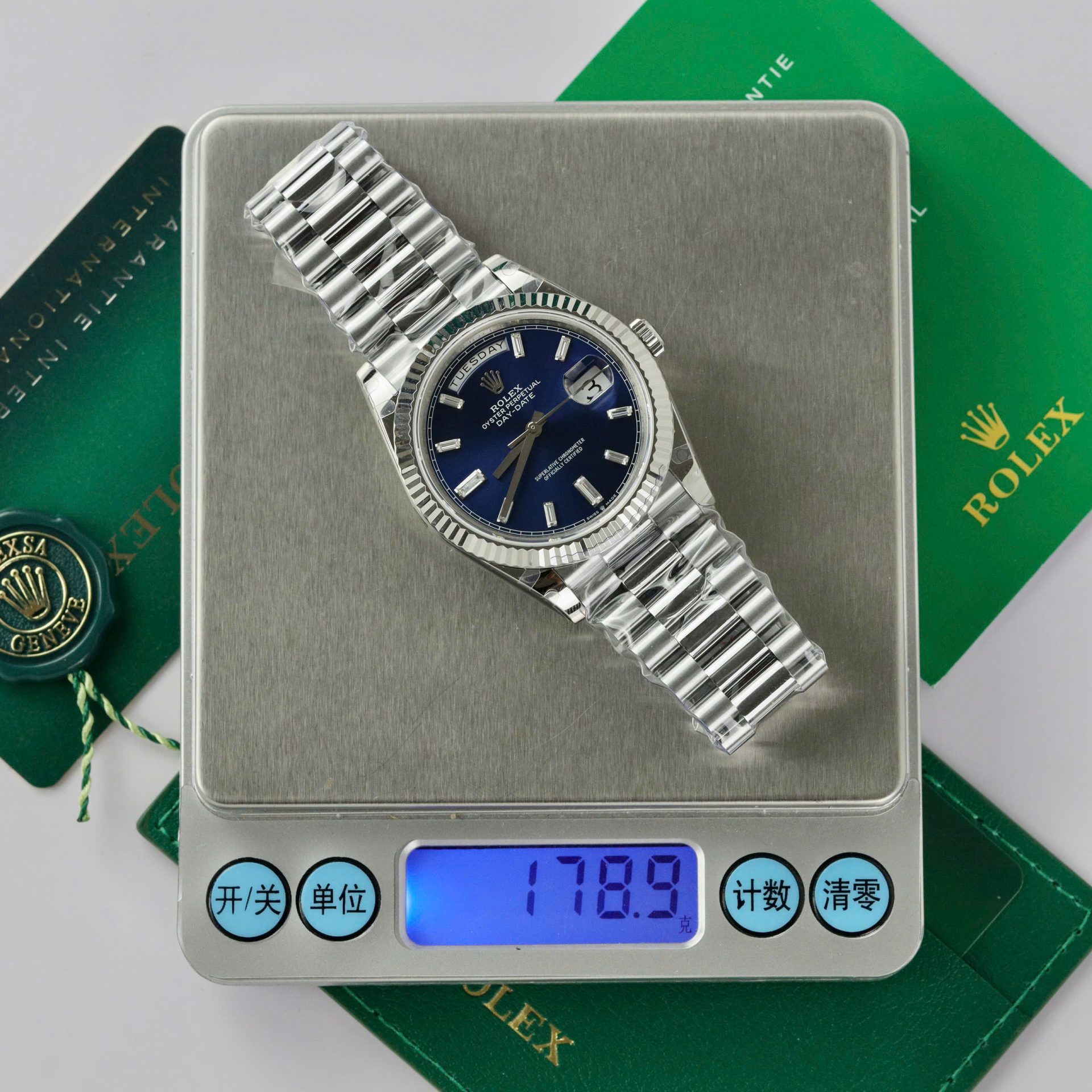 Rolex Replica Watch Day-Date 228236 Dial Blue Weight 178gram GM Factory 40mm
