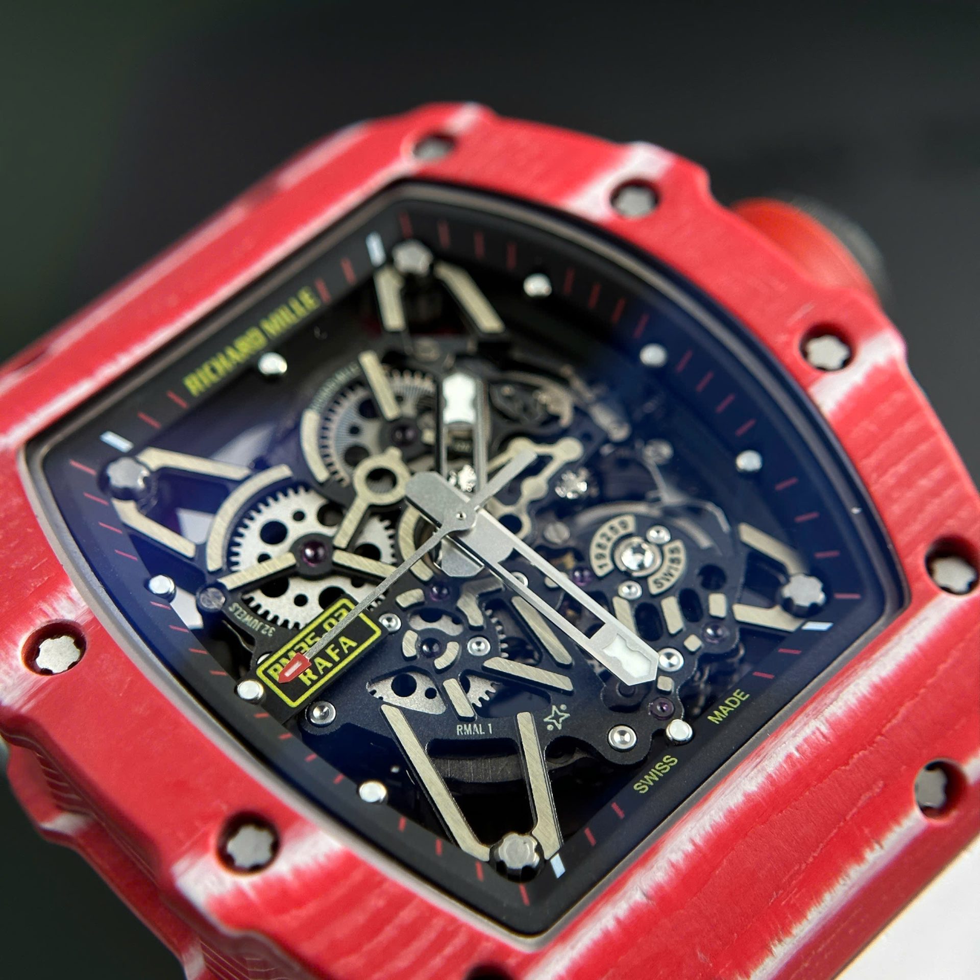 Richard Mille Replica Watch RM35-02 Rafael Nadal Red Quartz TPT 44mm