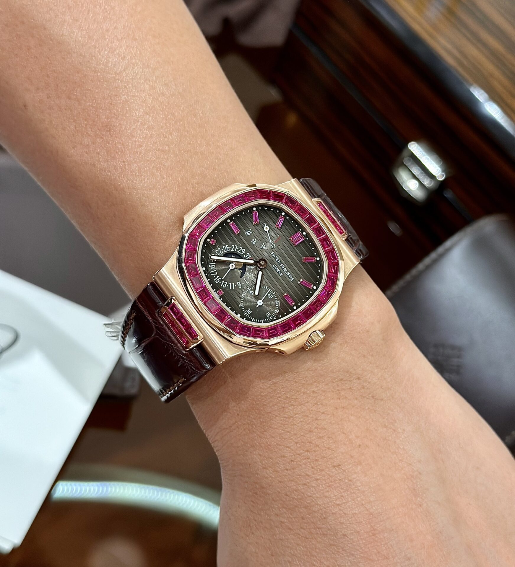 Patek Philippe Nautilus 5724 Gold Wrapped With Ruby Bezel 40mm