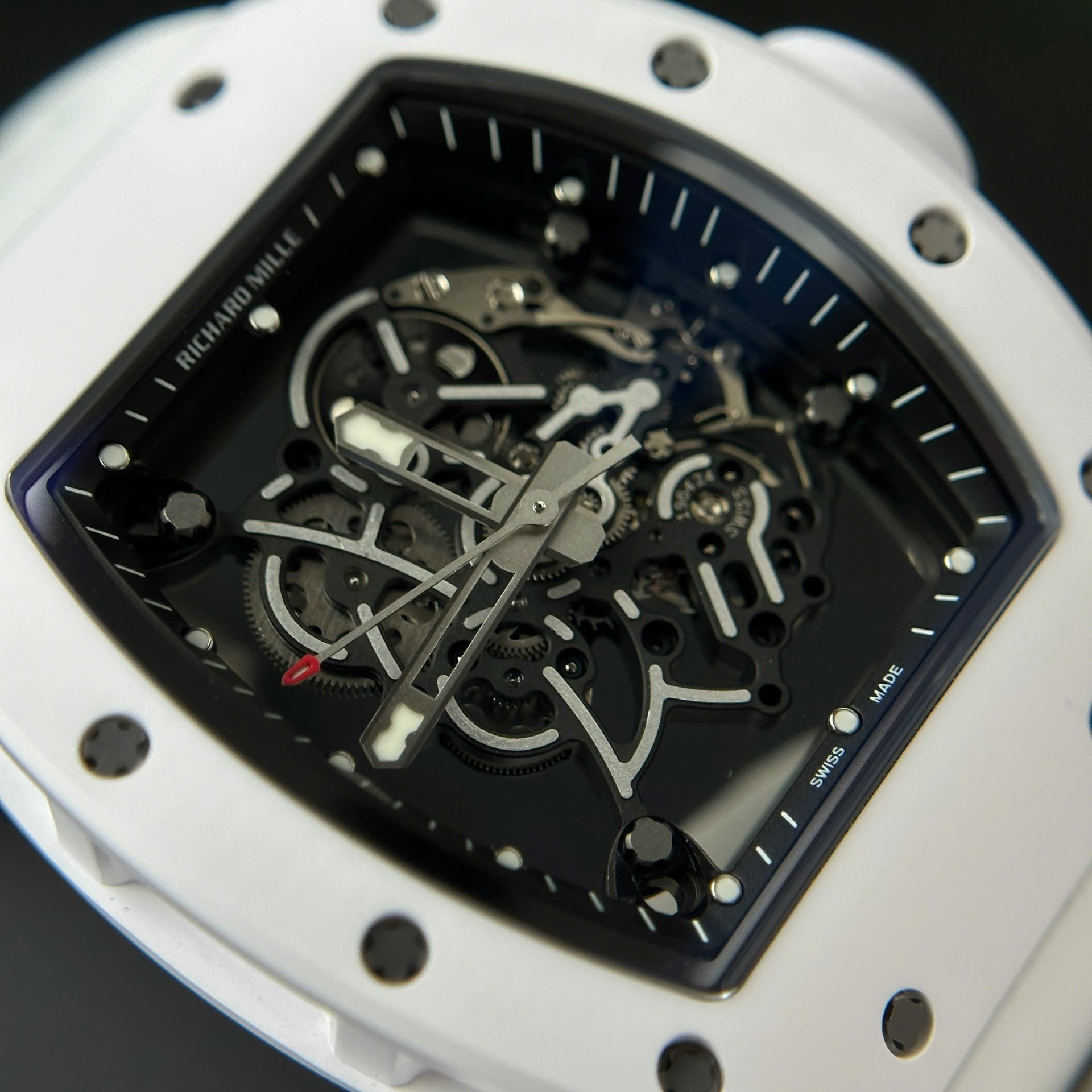 Richard Mille Best Replica Watch RM055 White Ceramic Rubber Strap ZF Factory 45mm