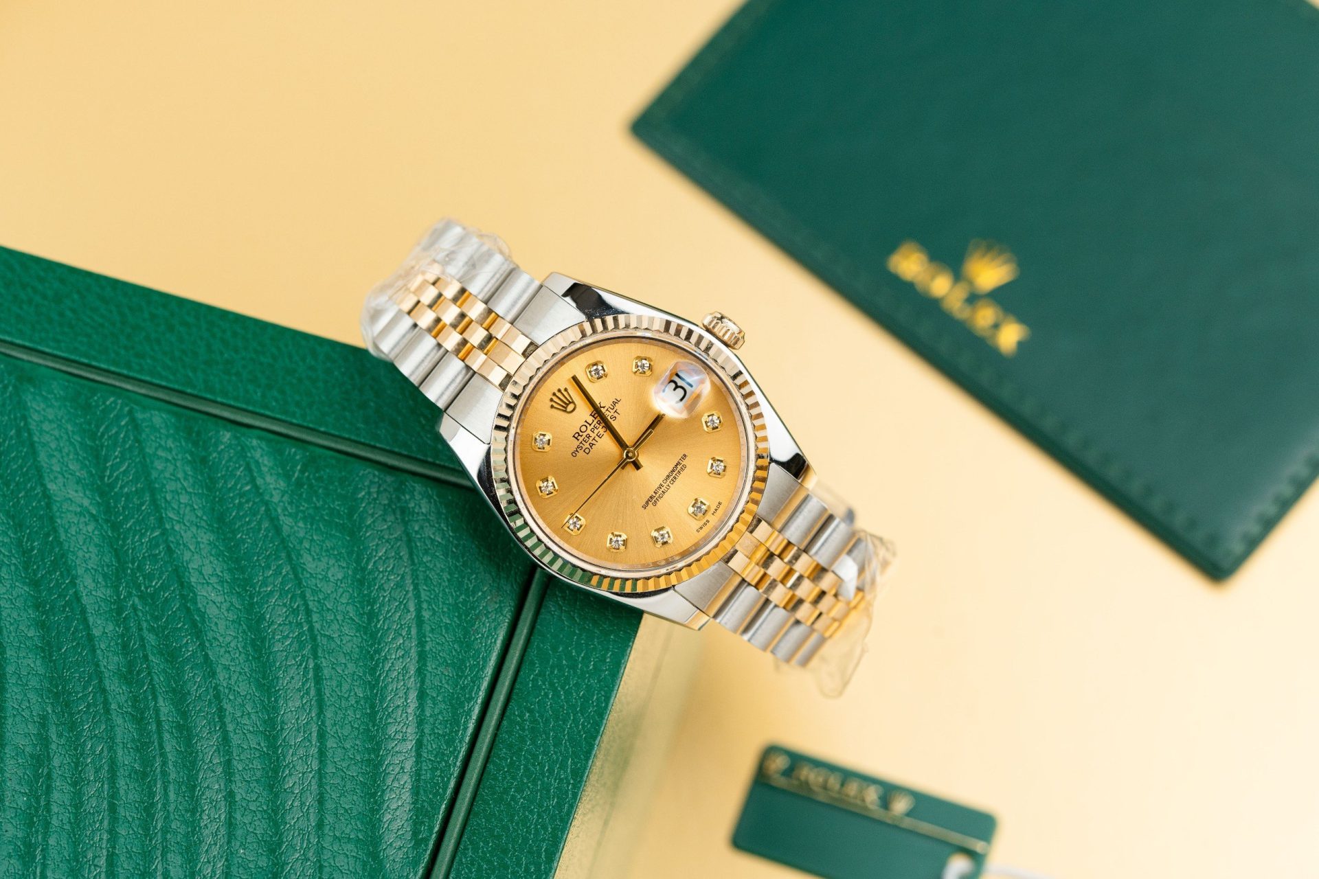 Rolex Replica Watches DateJust 126233 Gold Wrapped Champagne Dial 36mm