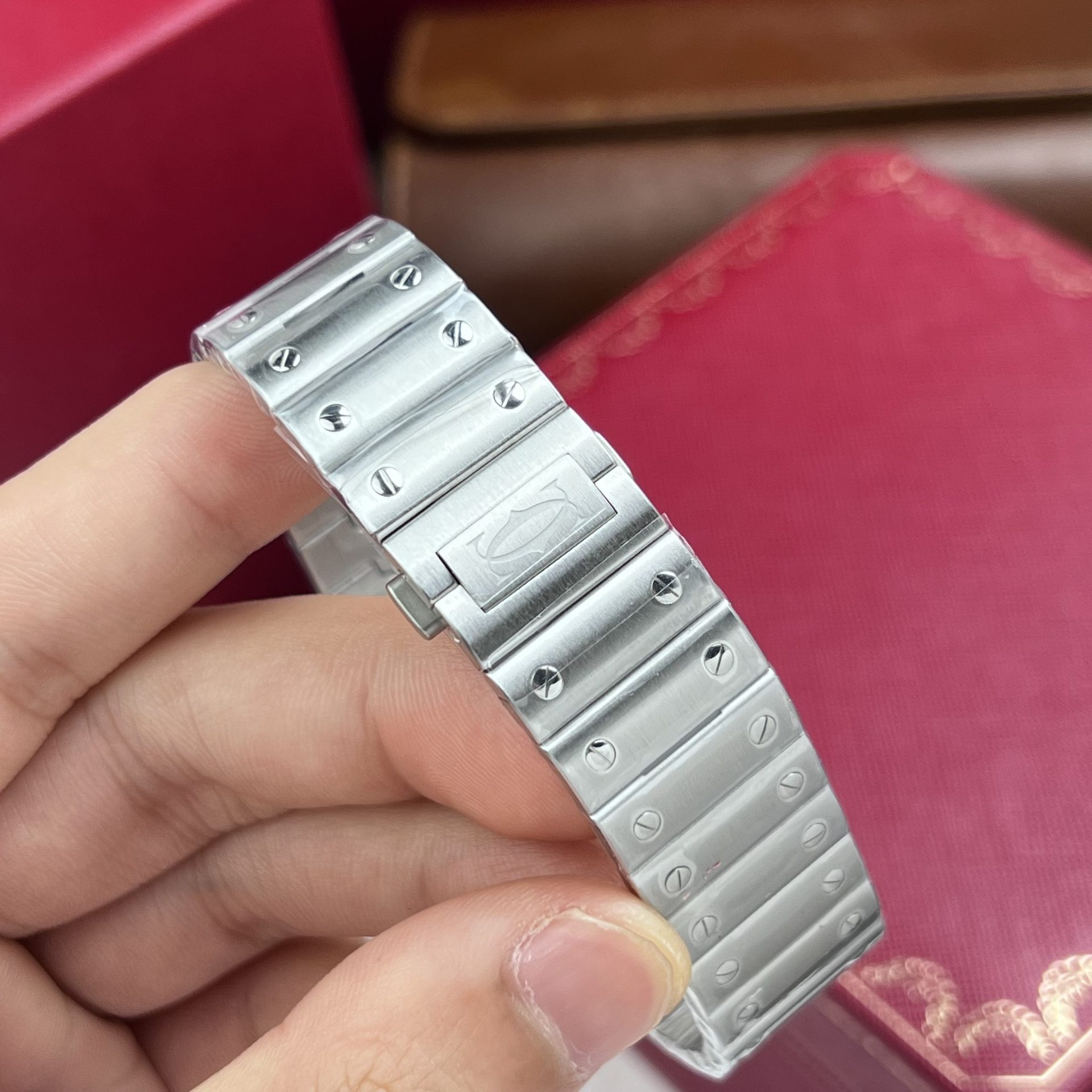Cartier Replica Watch Santos De Cartier Green Dial BV Factory 39.8mm