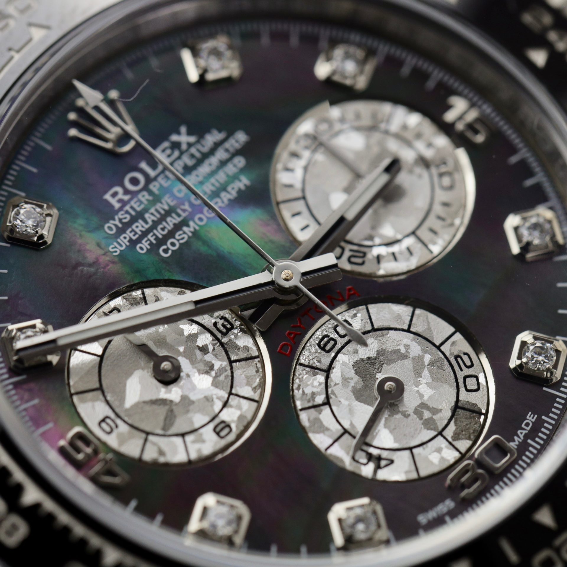 Rolex Replica Watch Daytona Dial Mother Of Pearl   Moissanite Diamonds Custom 40mm