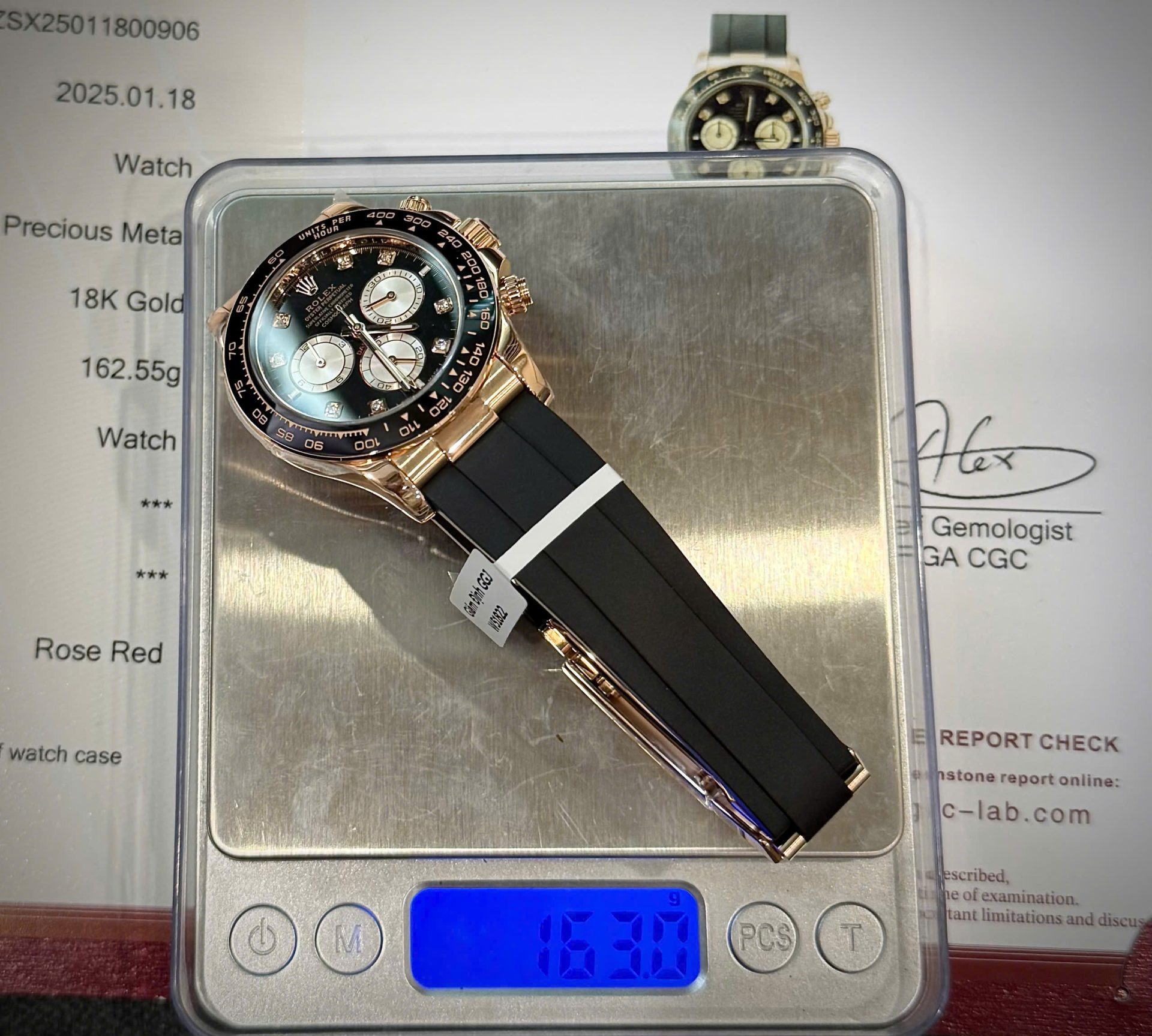 Rolex Daytona 126515 Dial Black Replica Watch Weight 163Gram Custom Gold Wrapped 40mm