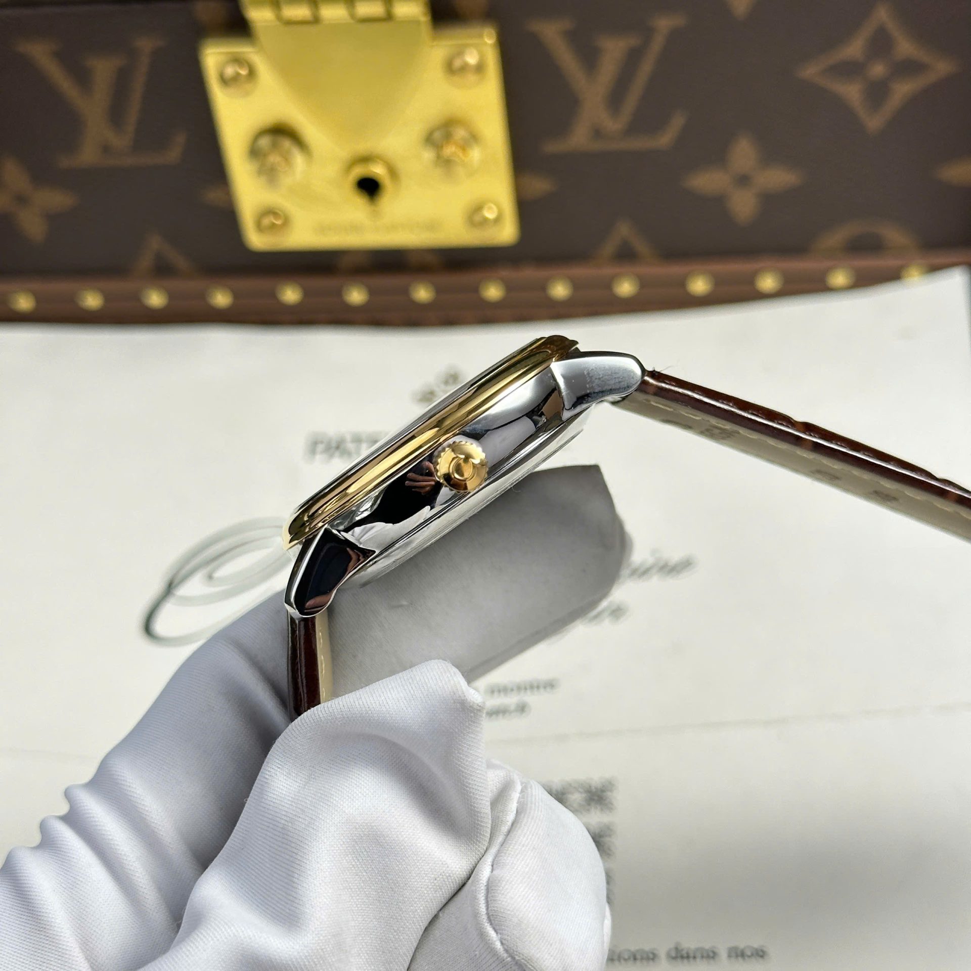 Omega De Ville Prestige Power Reserve Replica 11 Watch Yellow Dial Leather Strap 39.5mm