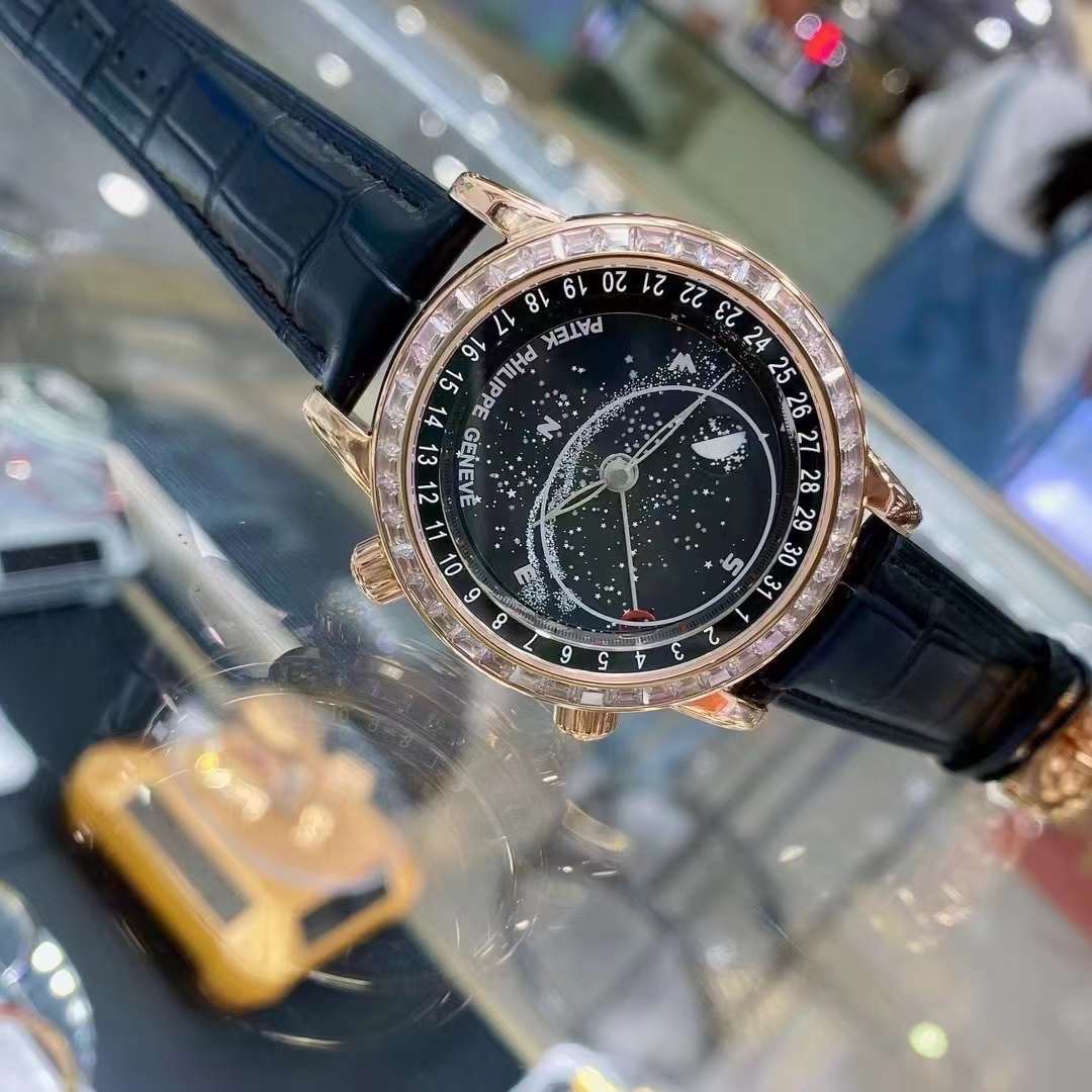 Patek Philippe Sky Moon Celestial 6104R Replica Watch Black Dial 40mm