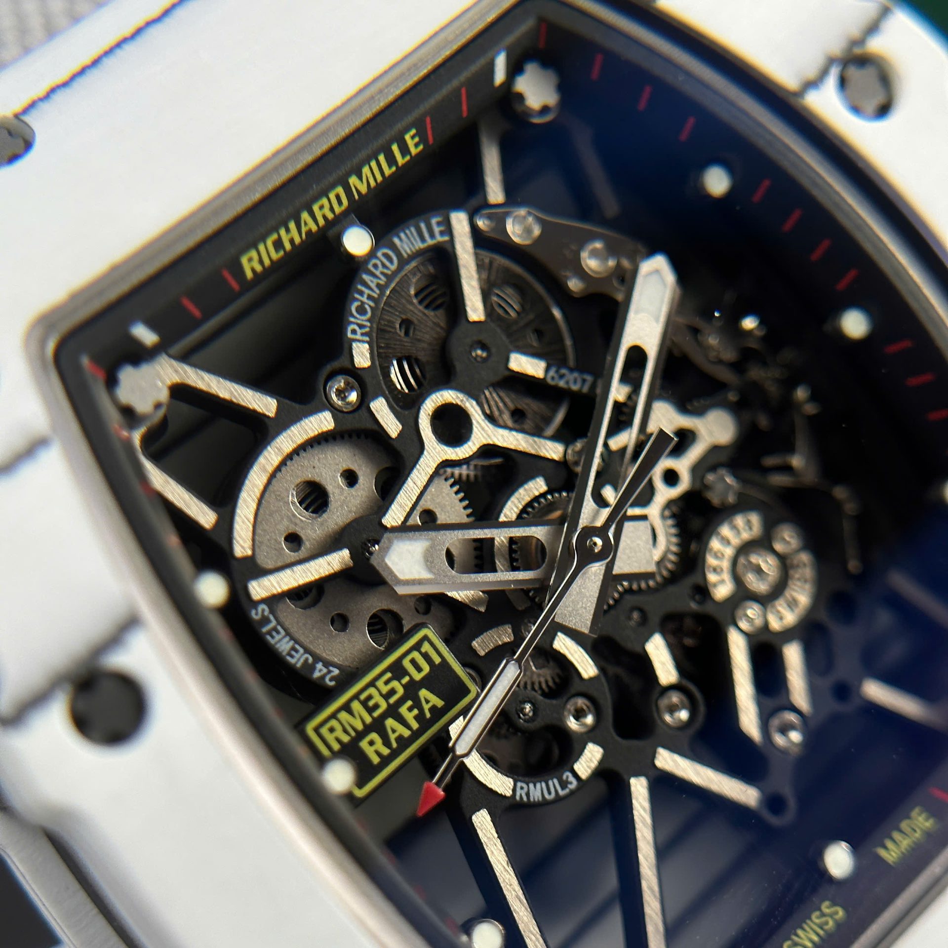 Richard Mille RM35-01 Rafael Nadal Red Rubber Strap Replica 1:1 Watch BBR Factory 42mm