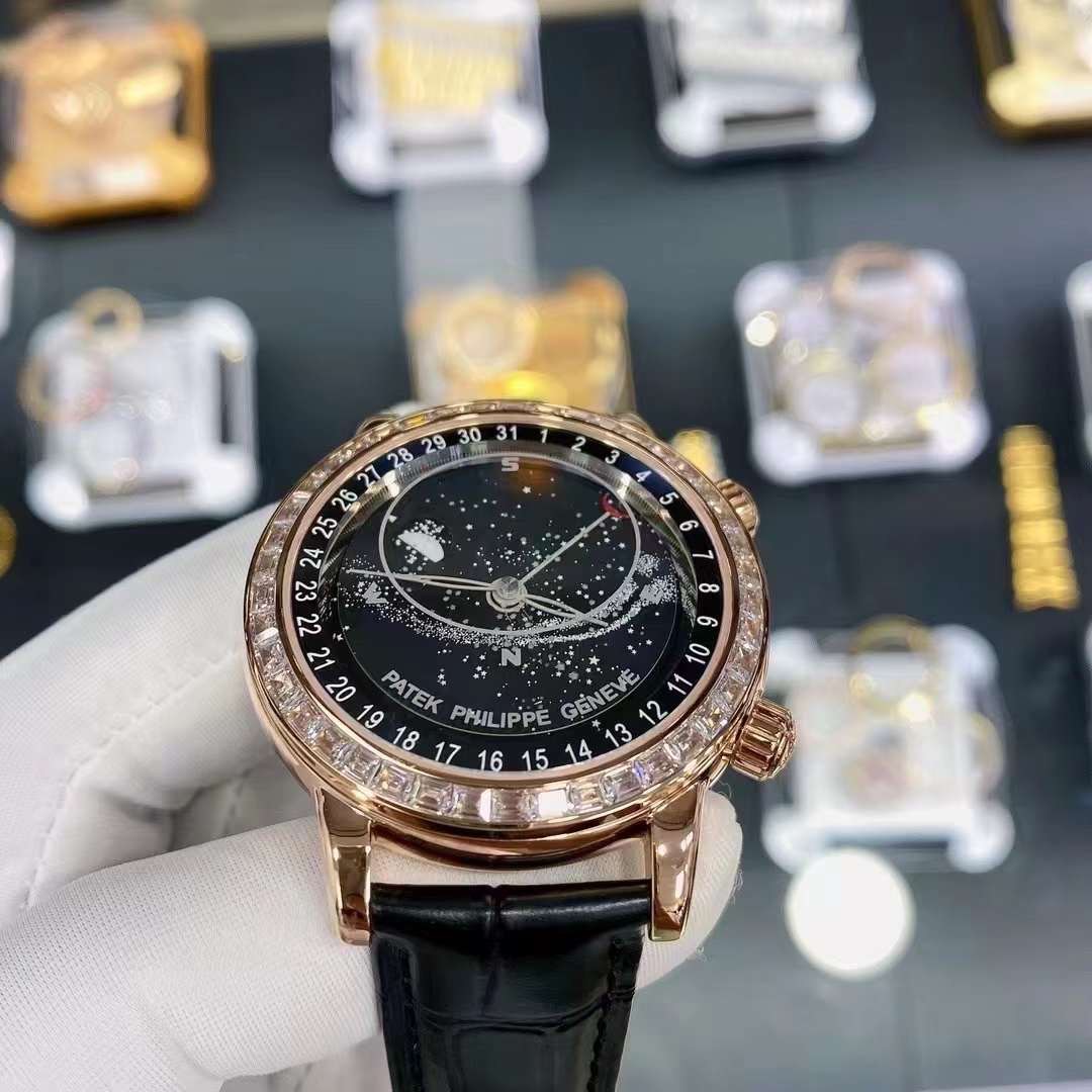 Patek Philippe Sky Moon Celestial 6104R Replica Watch Black Dial 40mm