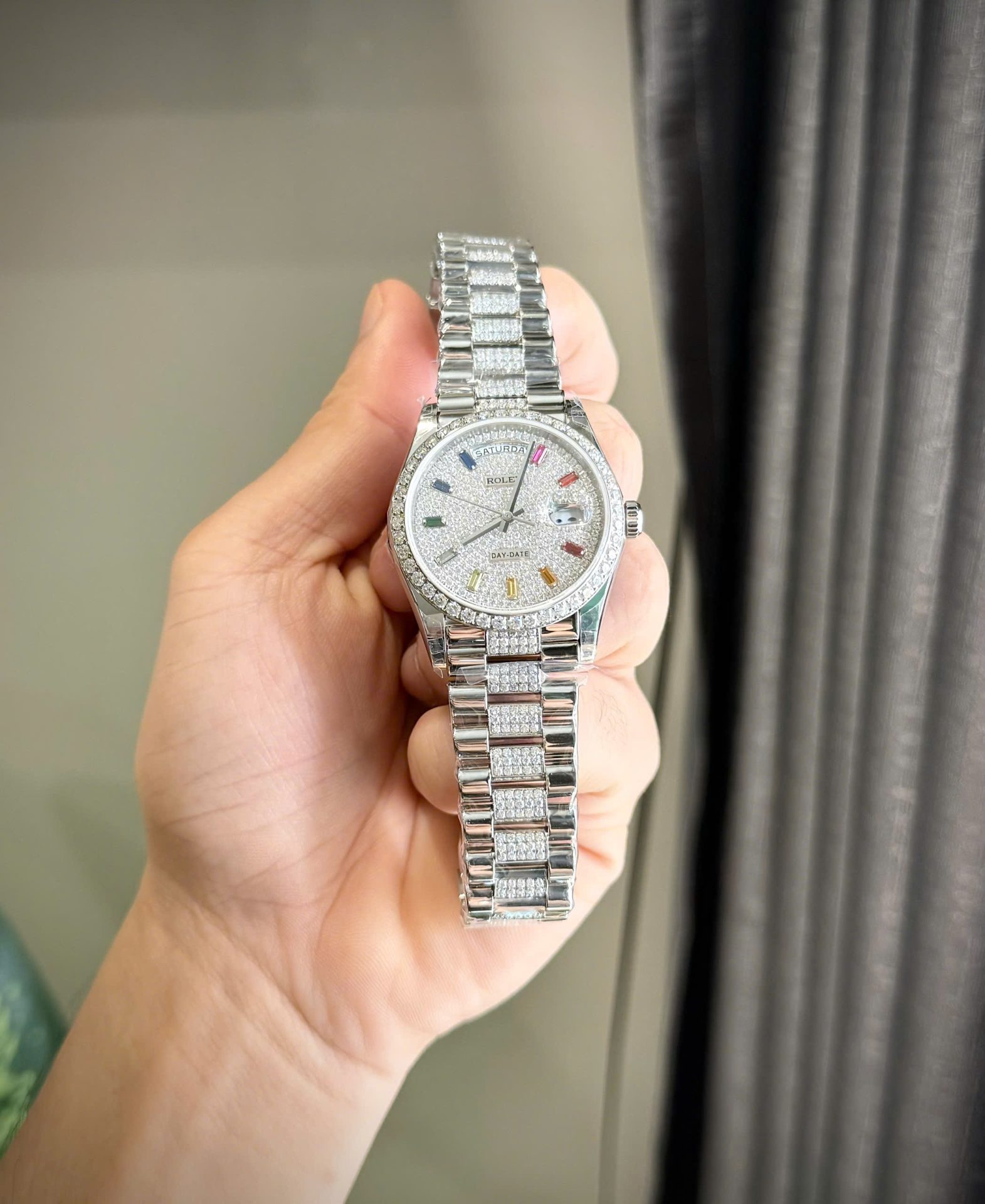 Rolex Day-Date Best Replica Watch Custom Moissanite Diamonds 36mm