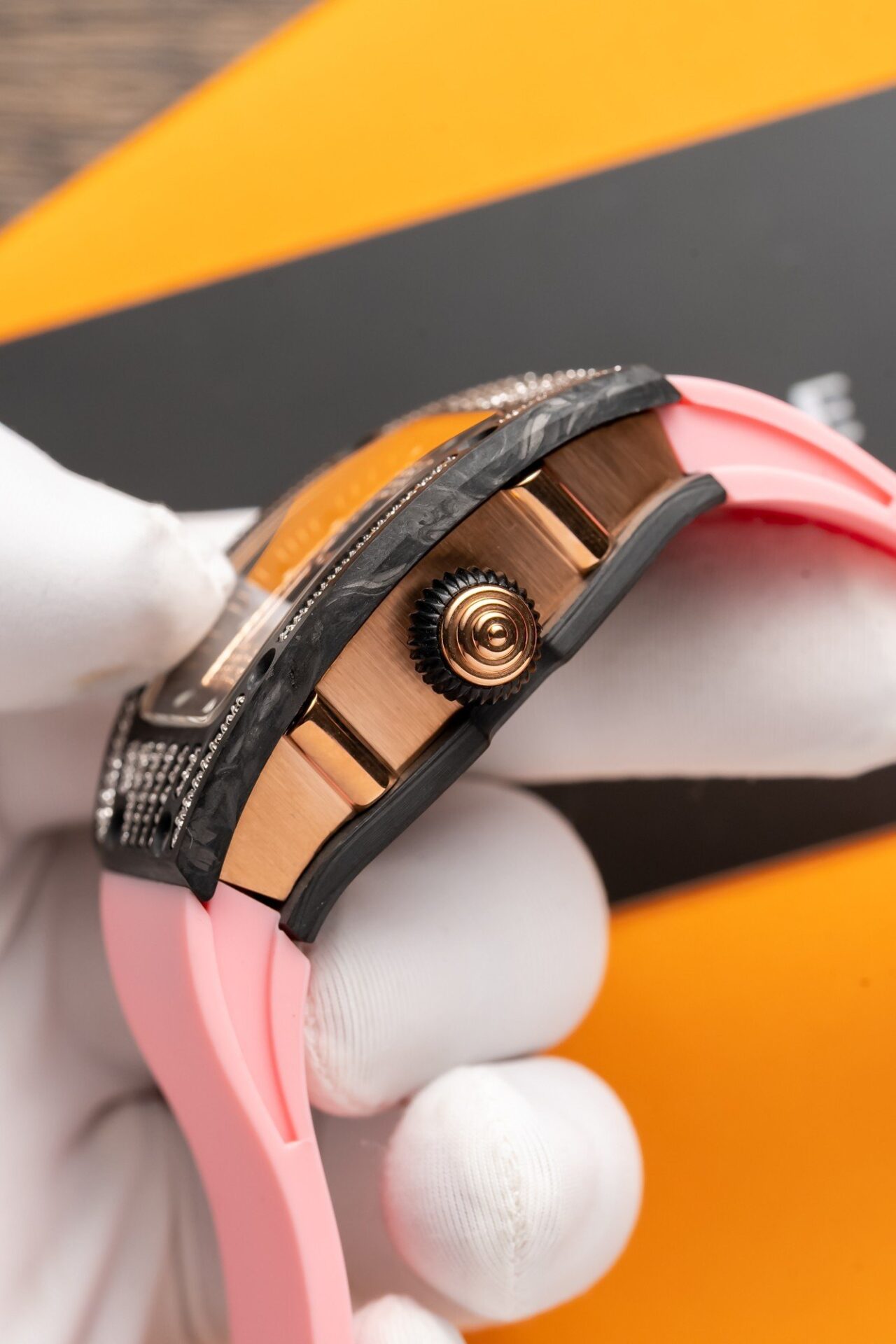 Richard Mille RM07-01 Replica Watch Carbon With Stone 36mm