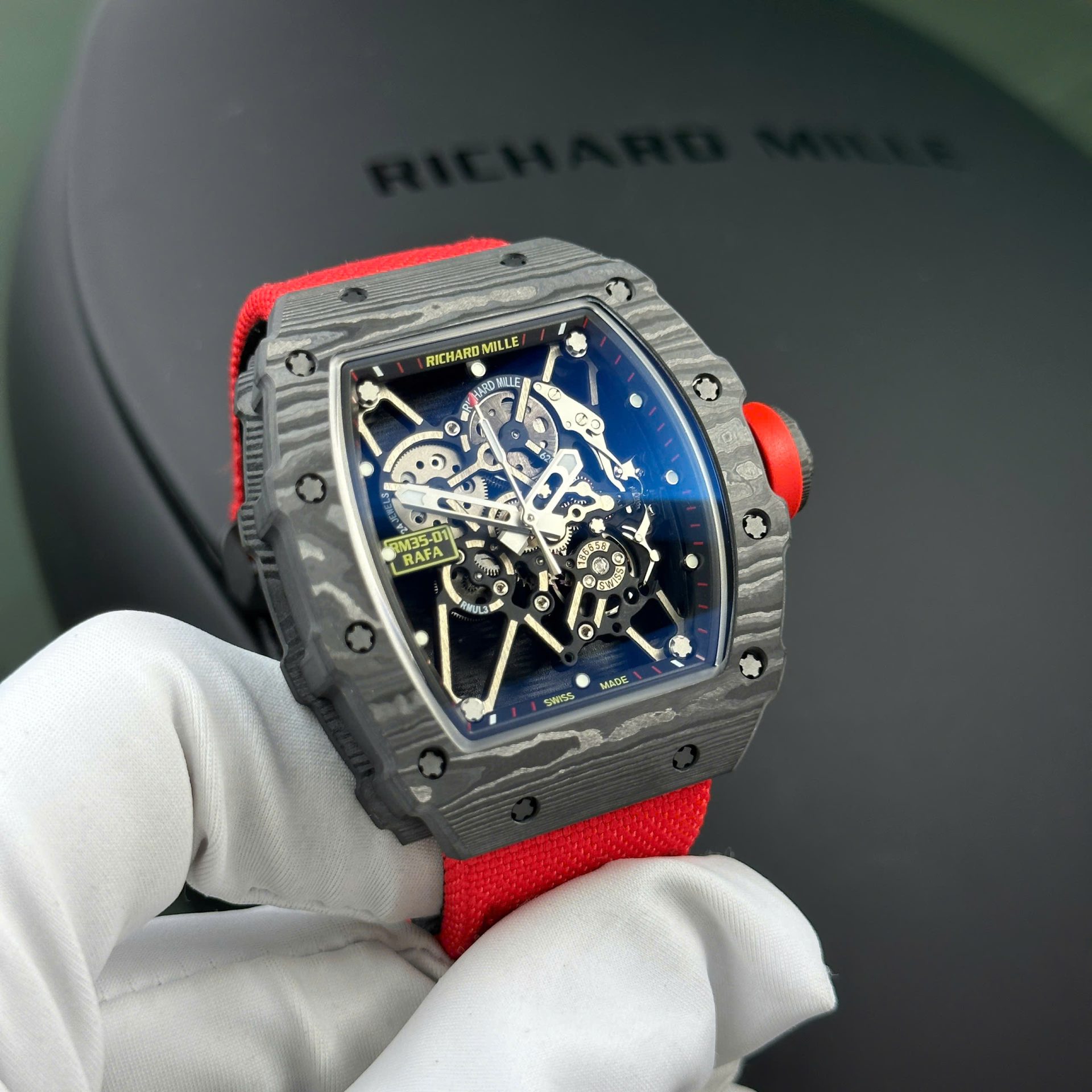 Richard Mille Replica Watches RM35-01 Rafael Nadal Carbon NTPT BBF Factory 44,5x50mm