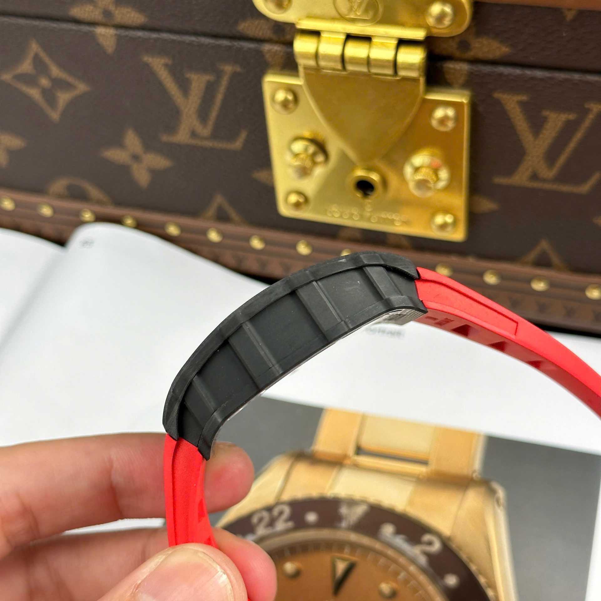 Richard Mille RM35-02 Rafael Nadal Carbon Replica Watches Red ZF Factory 44mm