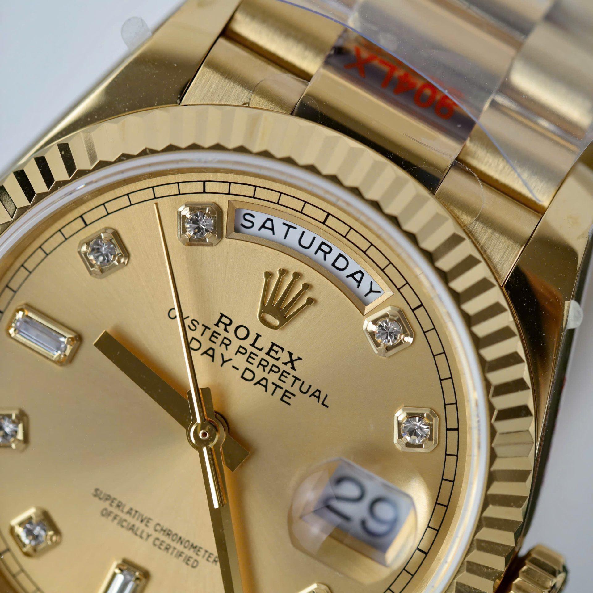 Rolex Day-Date M128238 Copies Watch Yellow Dial Weight 159Gram QF Factory 36mm
