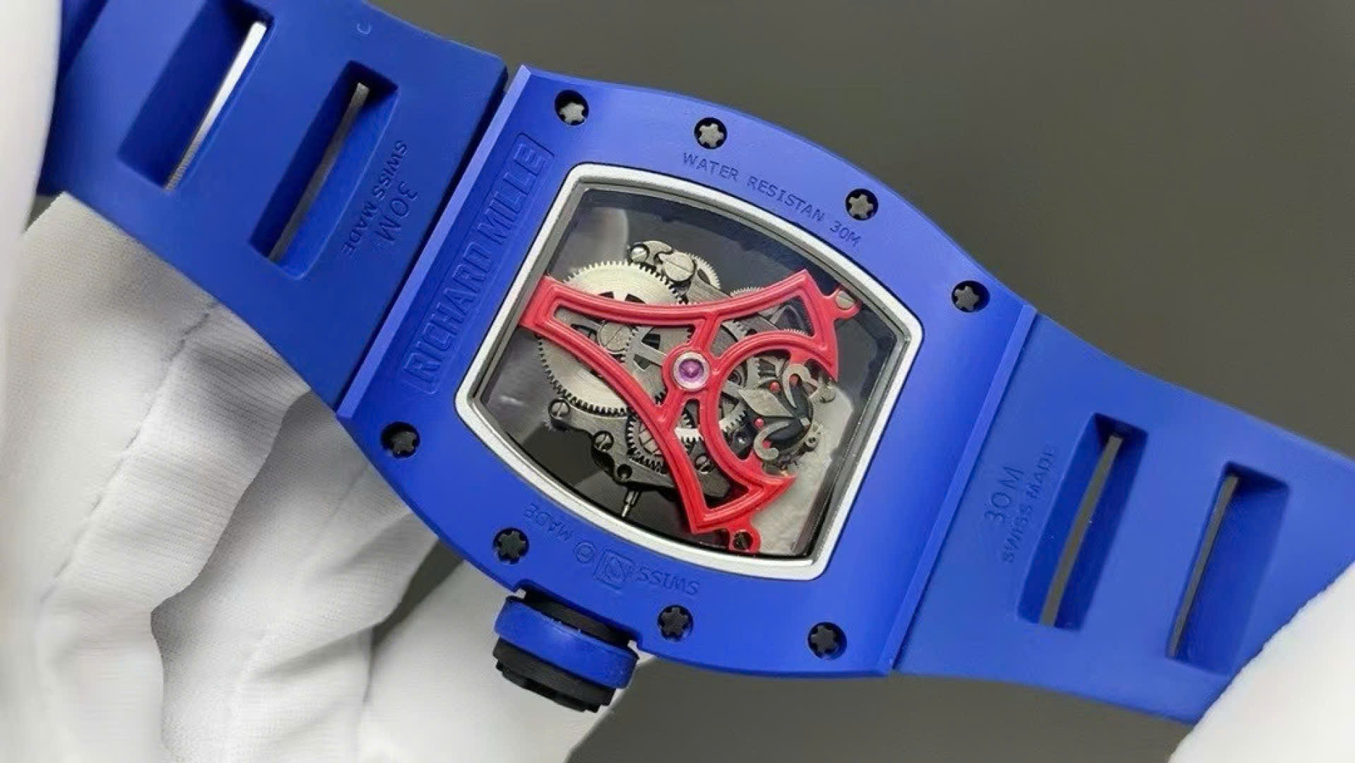 Richard Mille Best Copies Watch RM52-03 Paris Saint-Germain Tourbillon Ceramic Blue 40x48mm