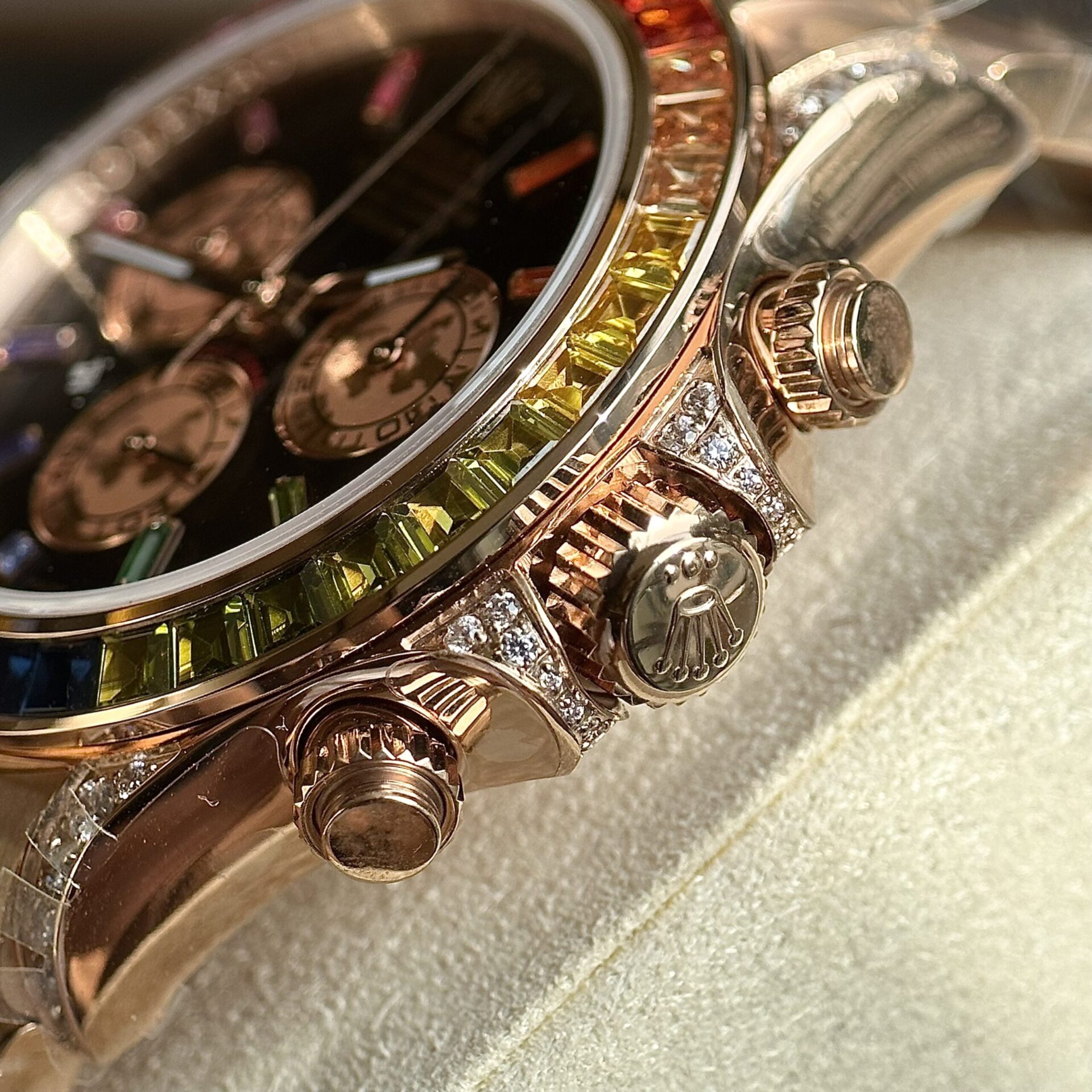 Rolex Fake Watch Daytona Rainbow Black Dial TW Factory 40mm