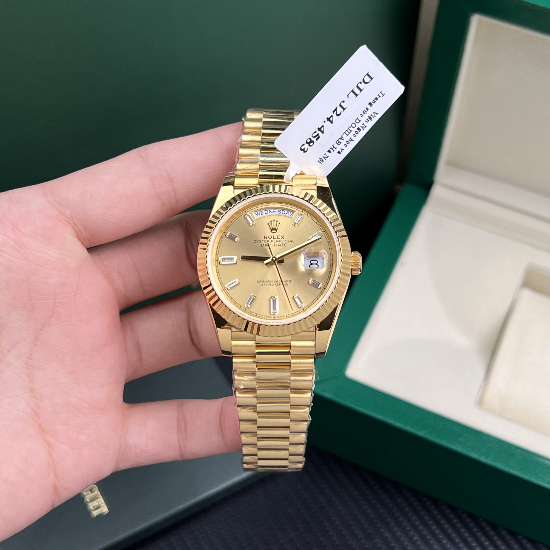 Rolex Replica Watch Day-Date Gold Wrapped Weight 177gram Champagne Dial GM Factory 40mm