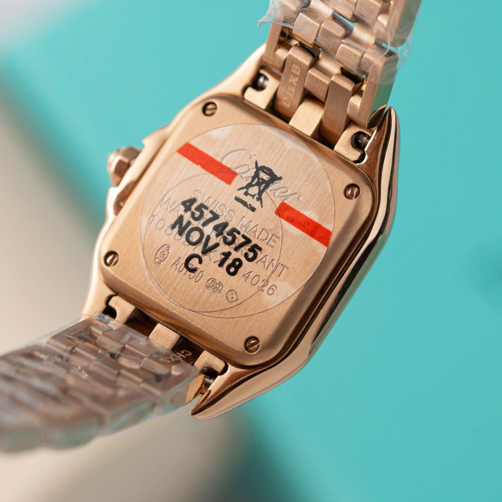 Cartier Panthere Replica Watch Rose Gold With Diamond Bezel 22mm