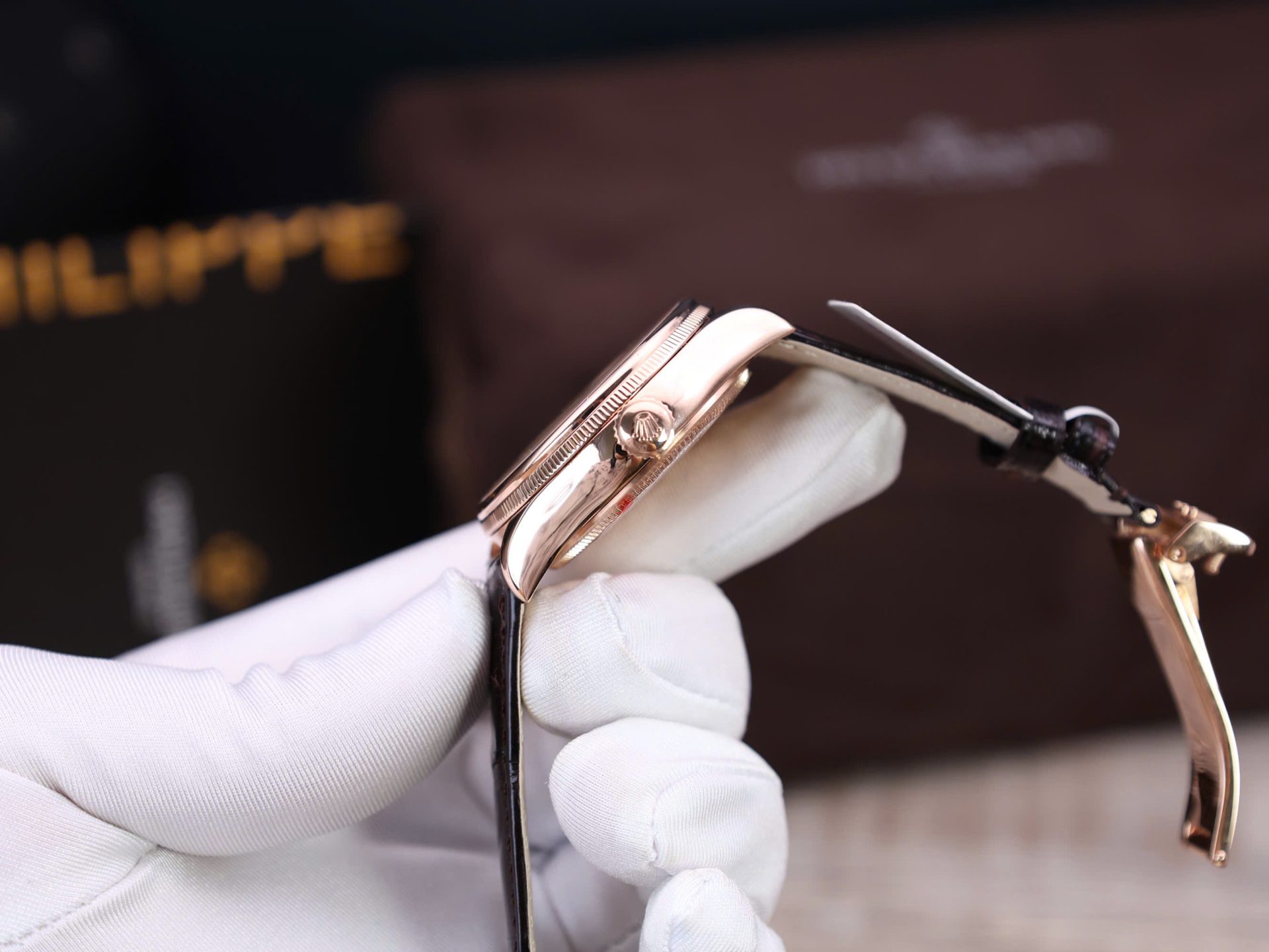 Rolex Cellini Moonphase Replica Watch Gold Wrapped KZ Factory 39mm