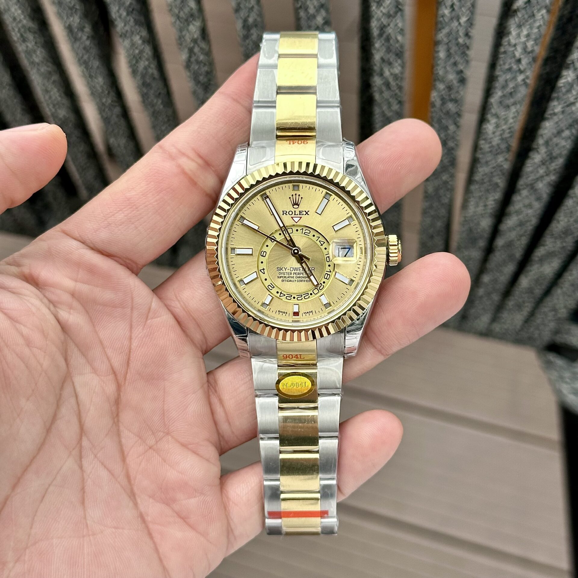 Rolex Sky-Dweller Replica Watch Demi Gold N Factory 41mm