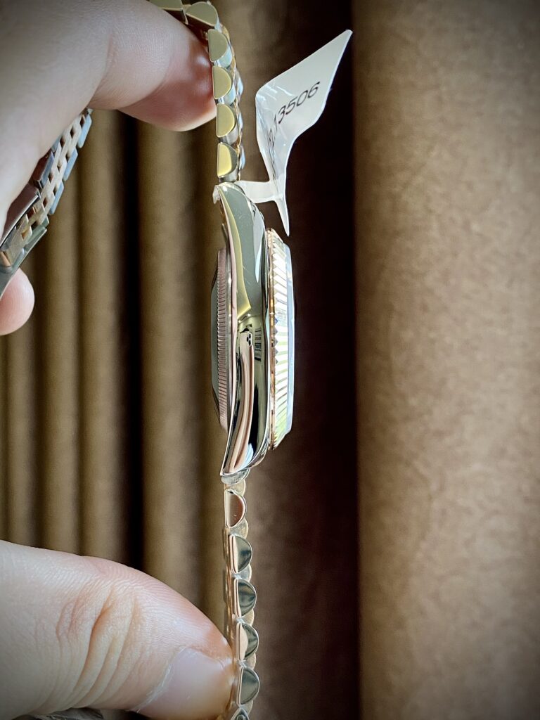 Rolex Replica Watches DateJust Black Dial Gold Wrapped GM Factory 36mm