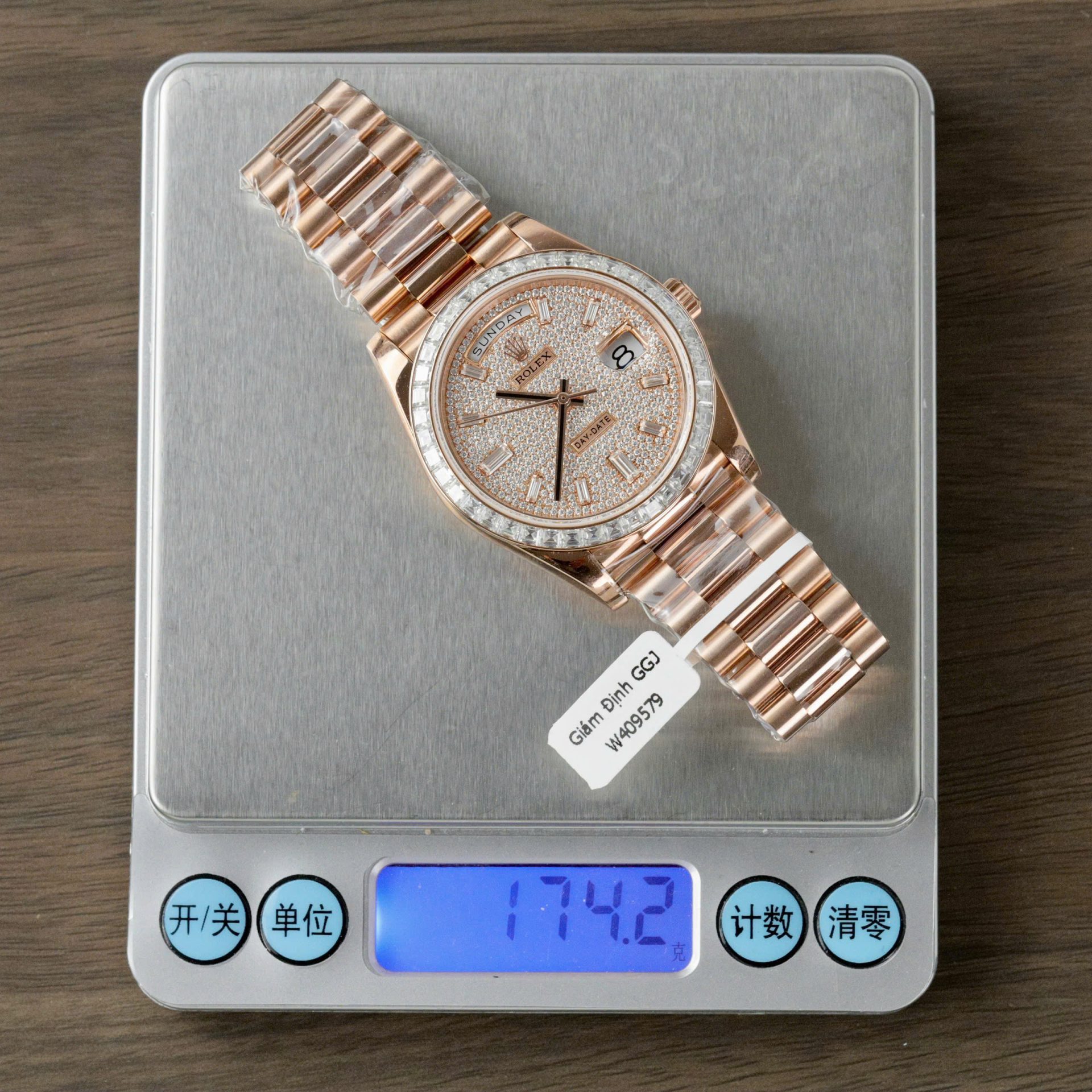 Rolex Day-Date Gold Wrapped + Moissanite Baguette Diamonds Replica Watch GMF 40mm