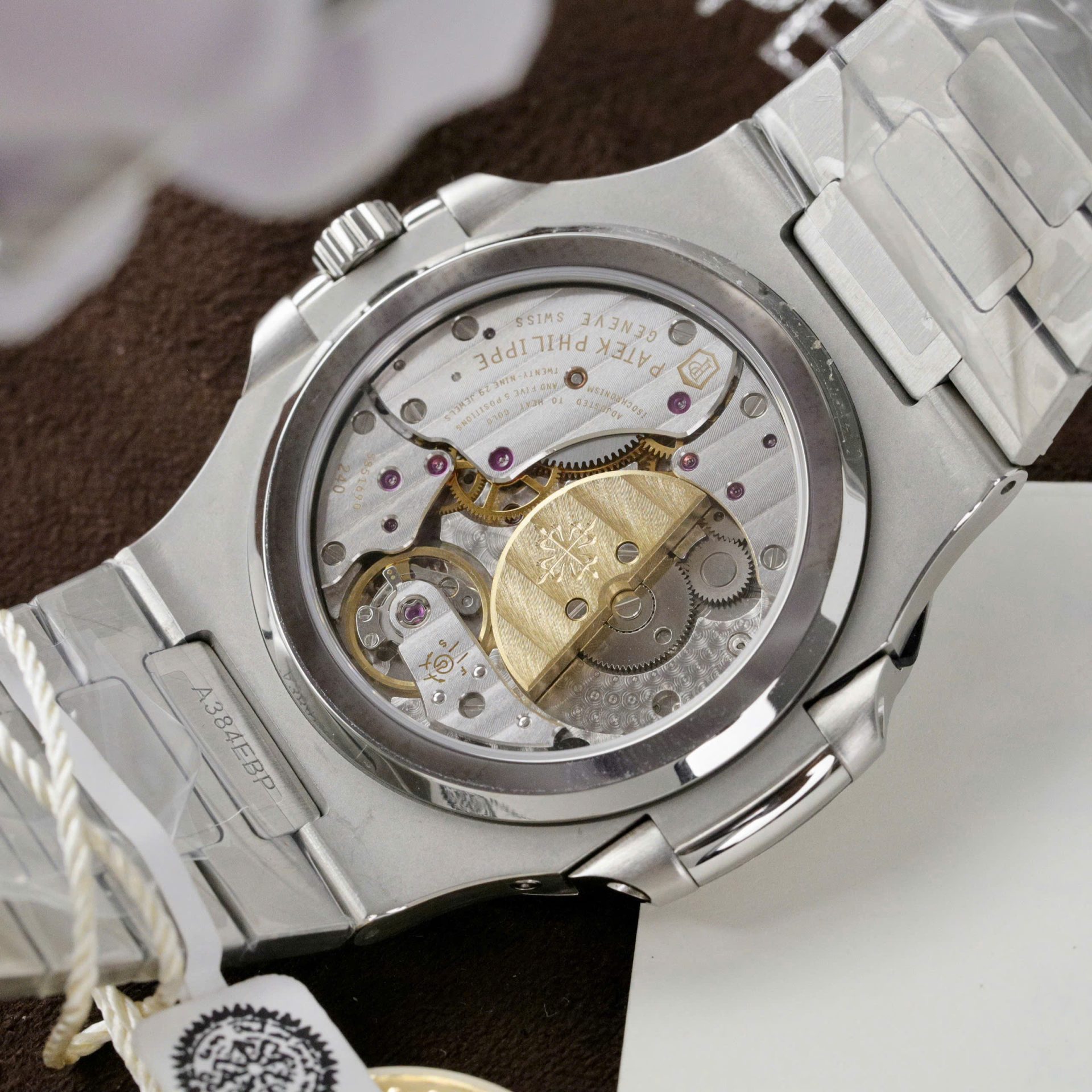 Patek Philippe Nautilus 5724G Refined Dial Copies Watch Custom Diamonds Moissanite Baguette 40mm