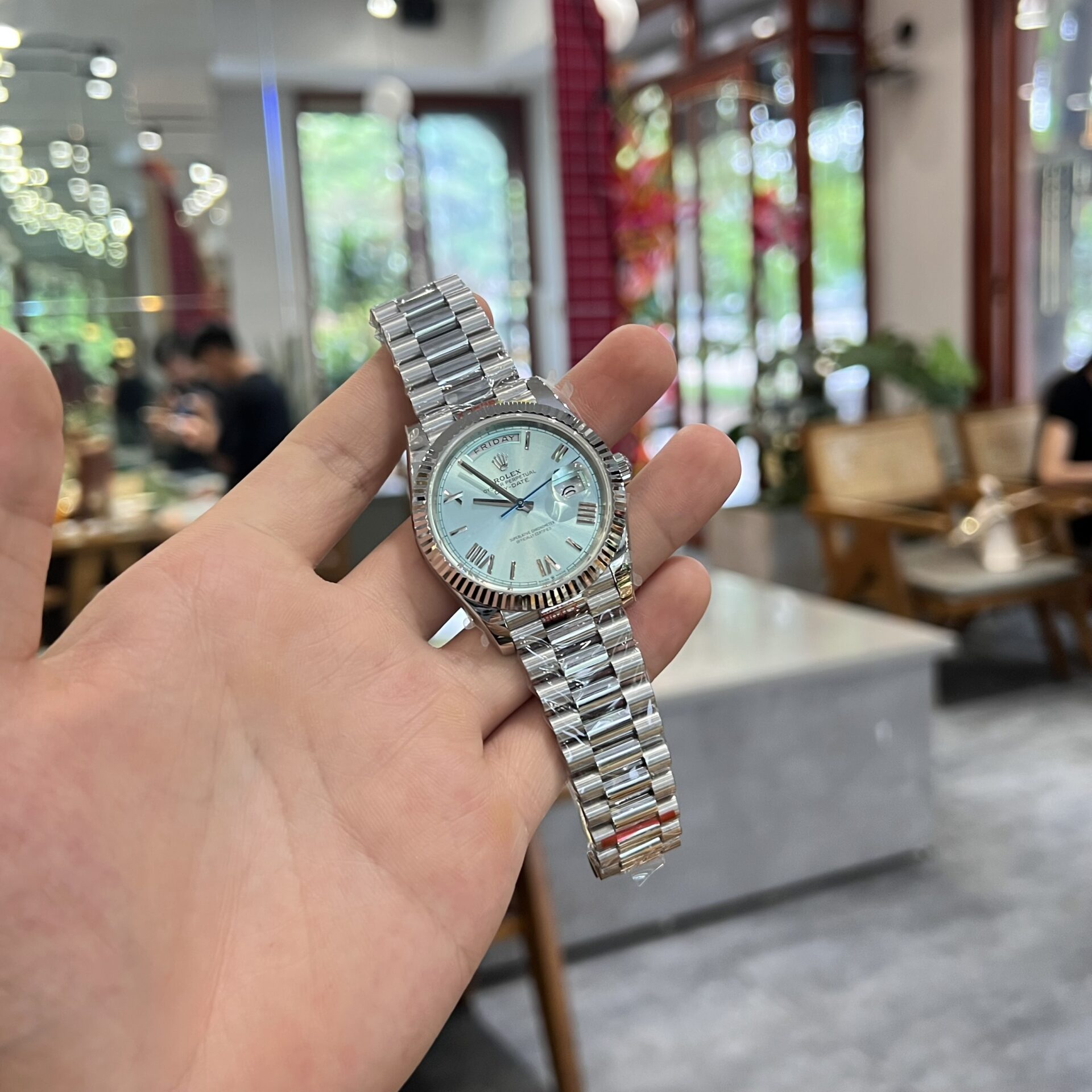 Rolex Day-Date 228236 Replica 1:1 Watch Ice Blue Dial GM Factory 40mm