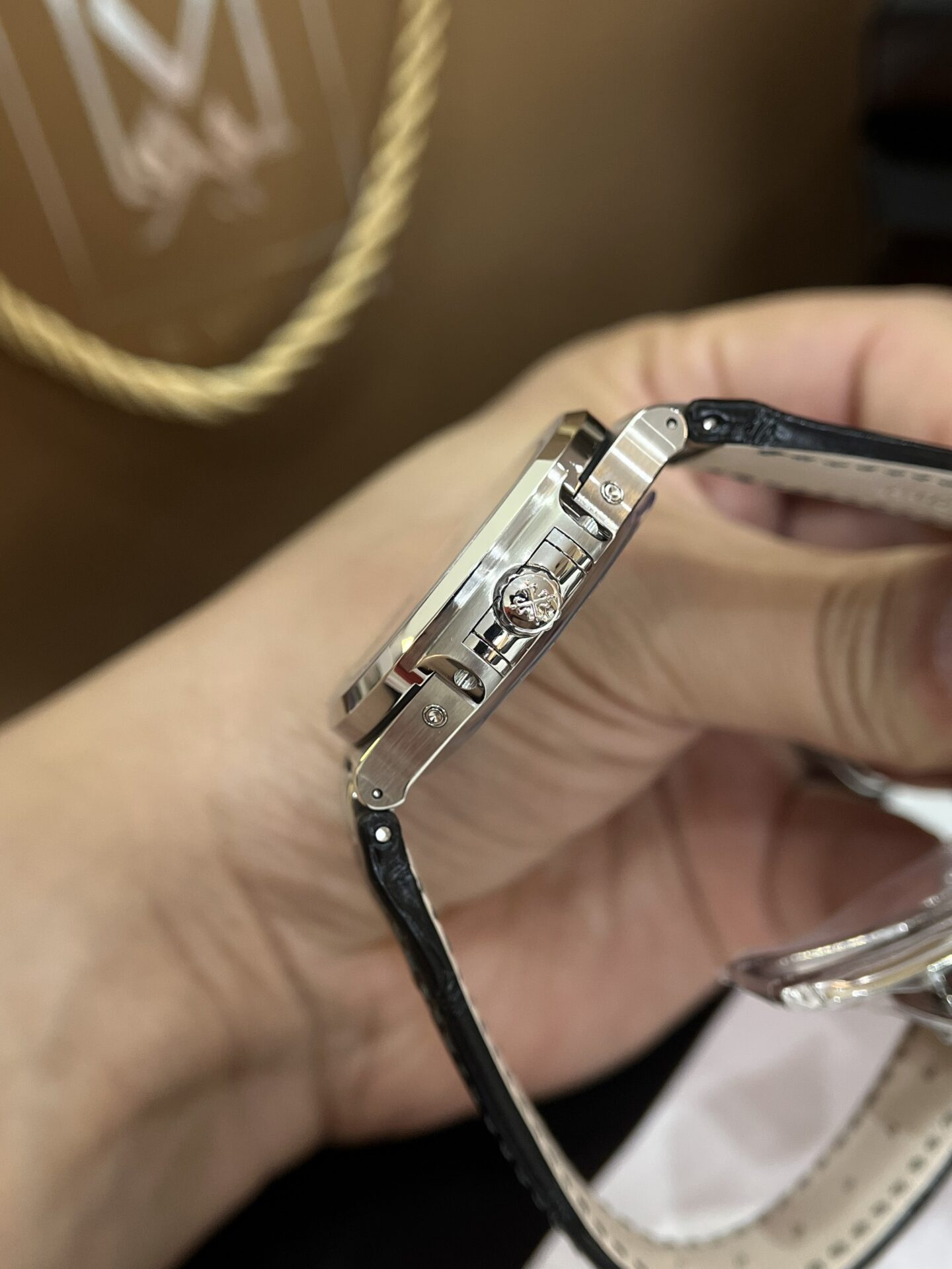 Patek Philippe Replica Watch Nautilus 5726G Black Leather Strap GR Factory 40.5mm