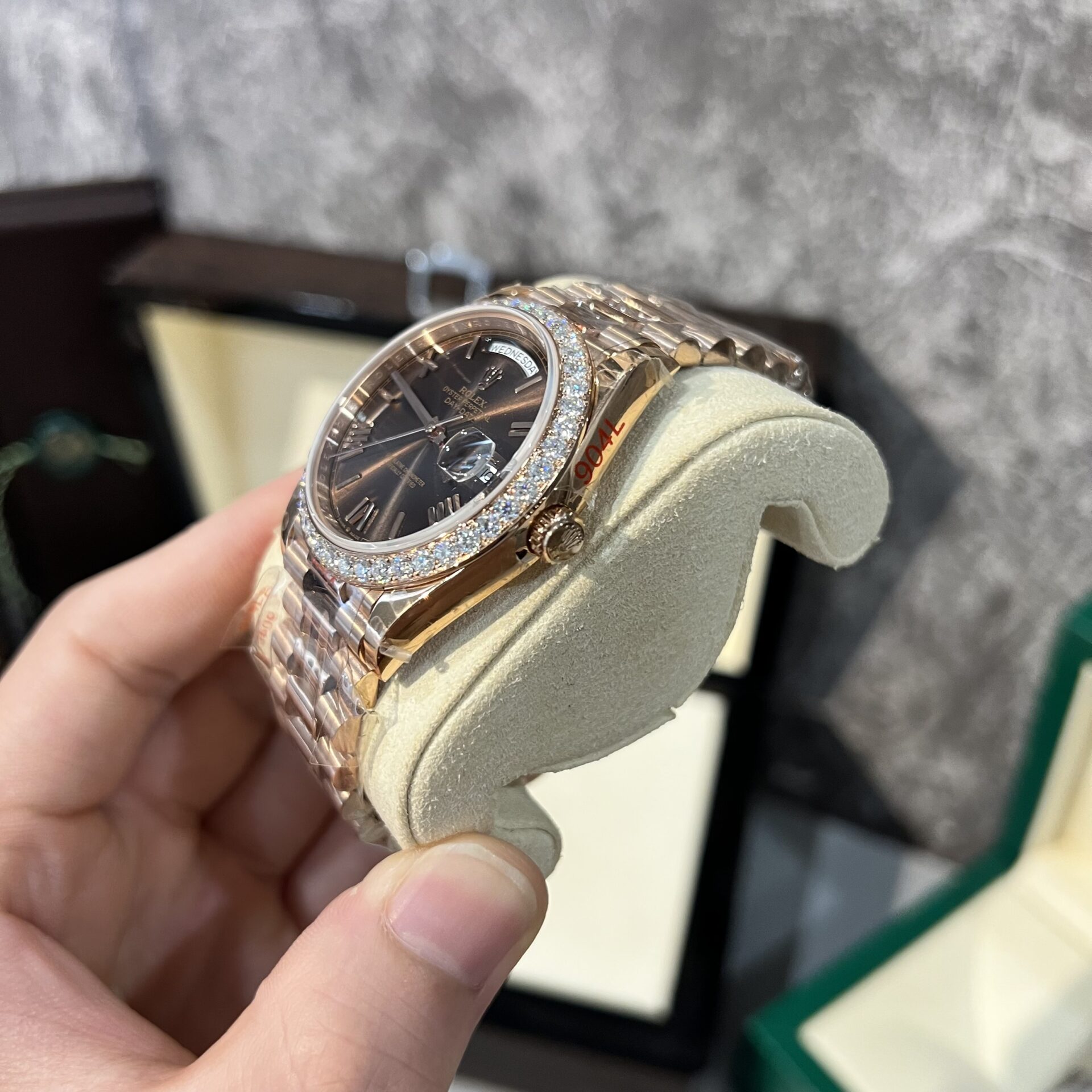Rolex Day-Date 228235 Replica Watch Refined With Moissanite Diamonds 40mm