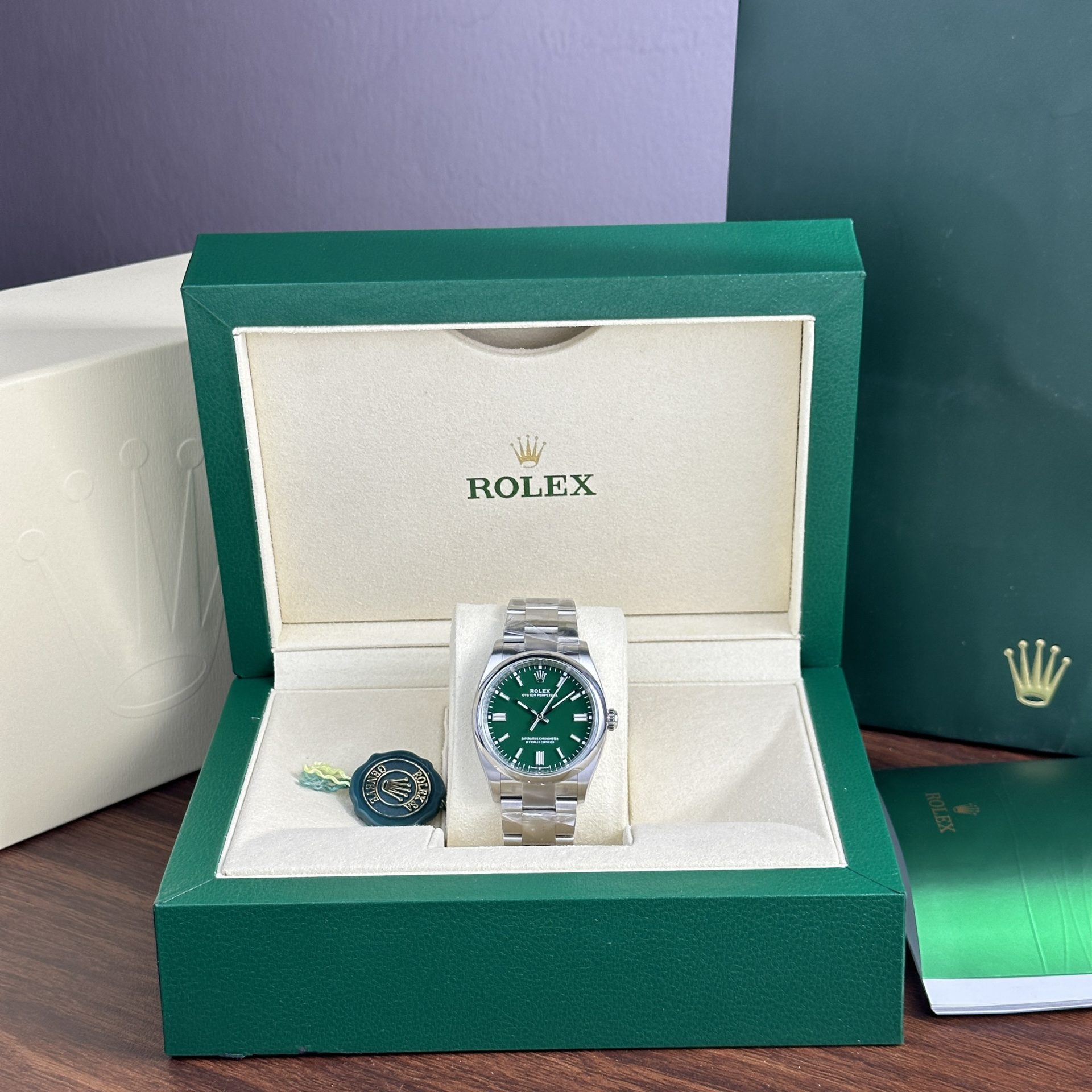 Rolex Replica Watch Oyster Perpetual 126000 Green Dial Clean Factory 36mm