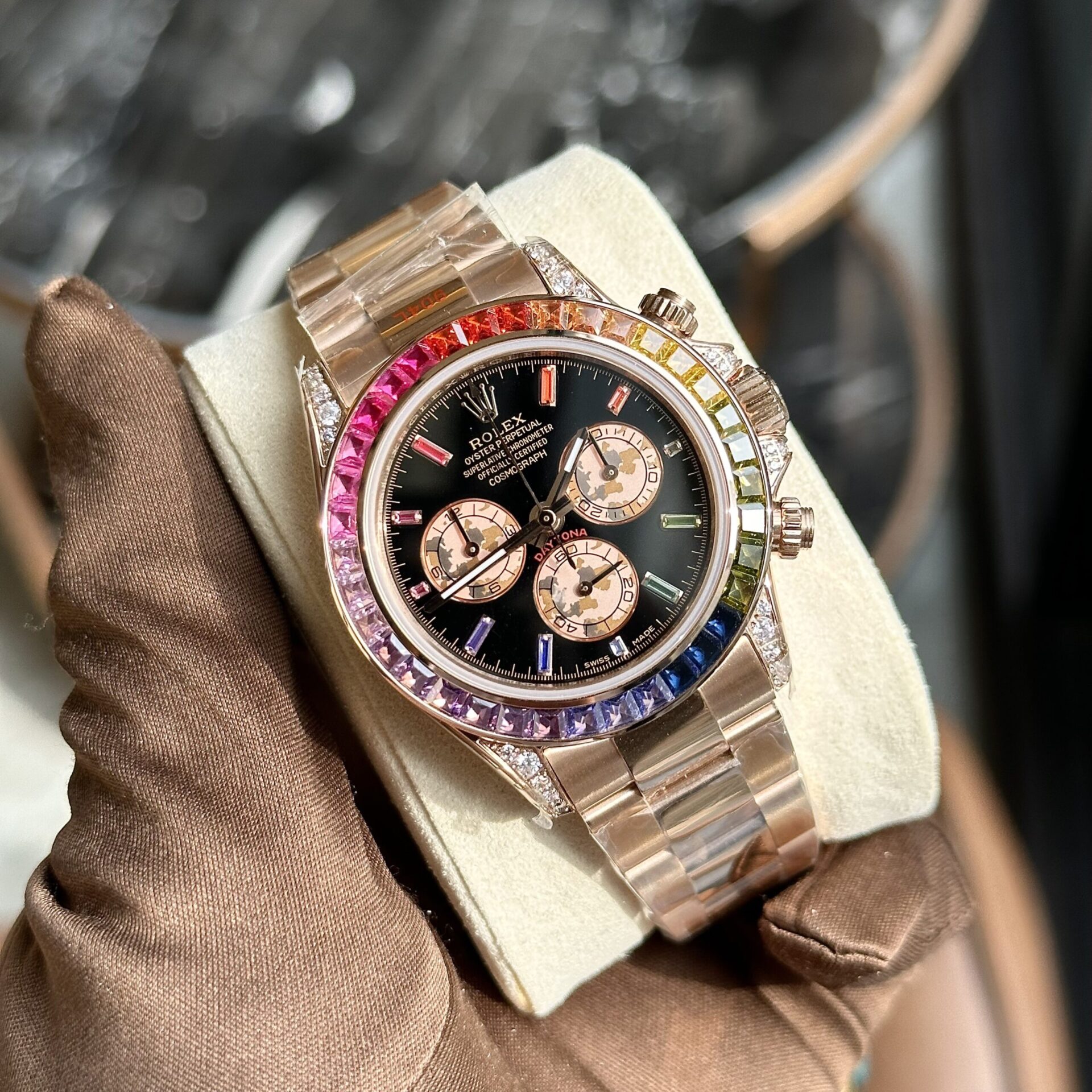 Rolex Fake Watch Daytona Rainbow Black Dial TW Factory 40mm