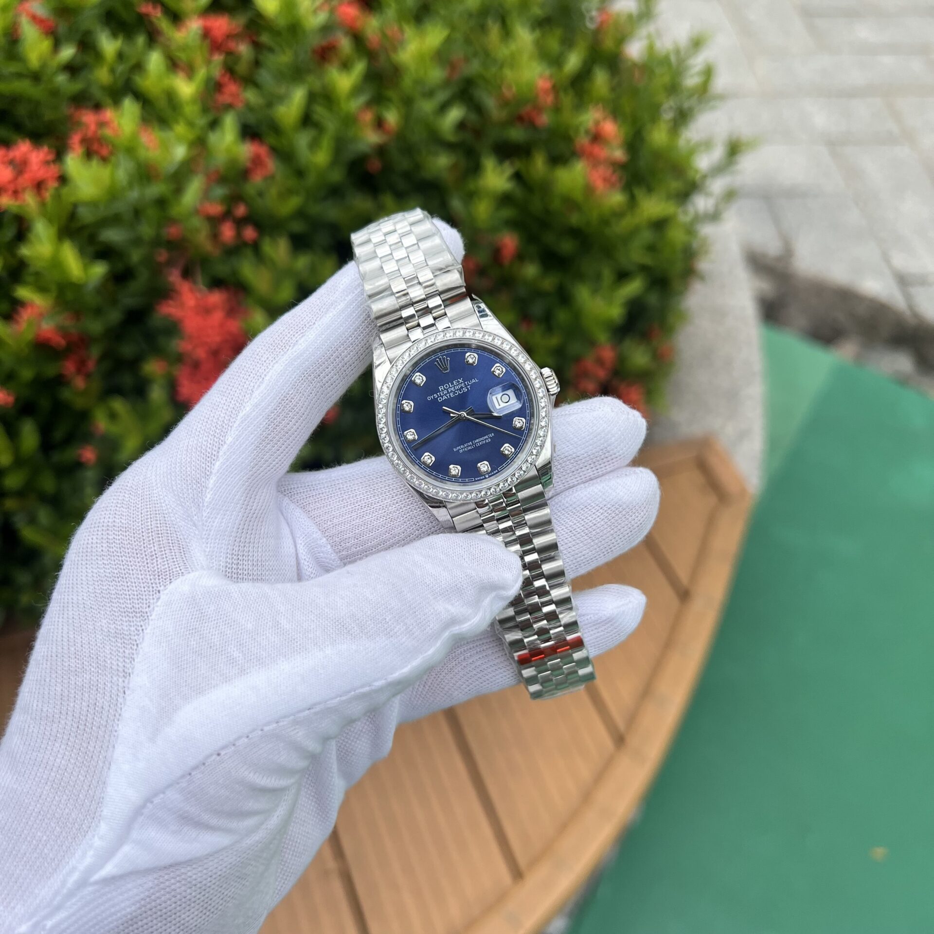 Rolex DateJust Blue Dial Replica 1:1 Watch Jubilee Strap EW Factory 36mm