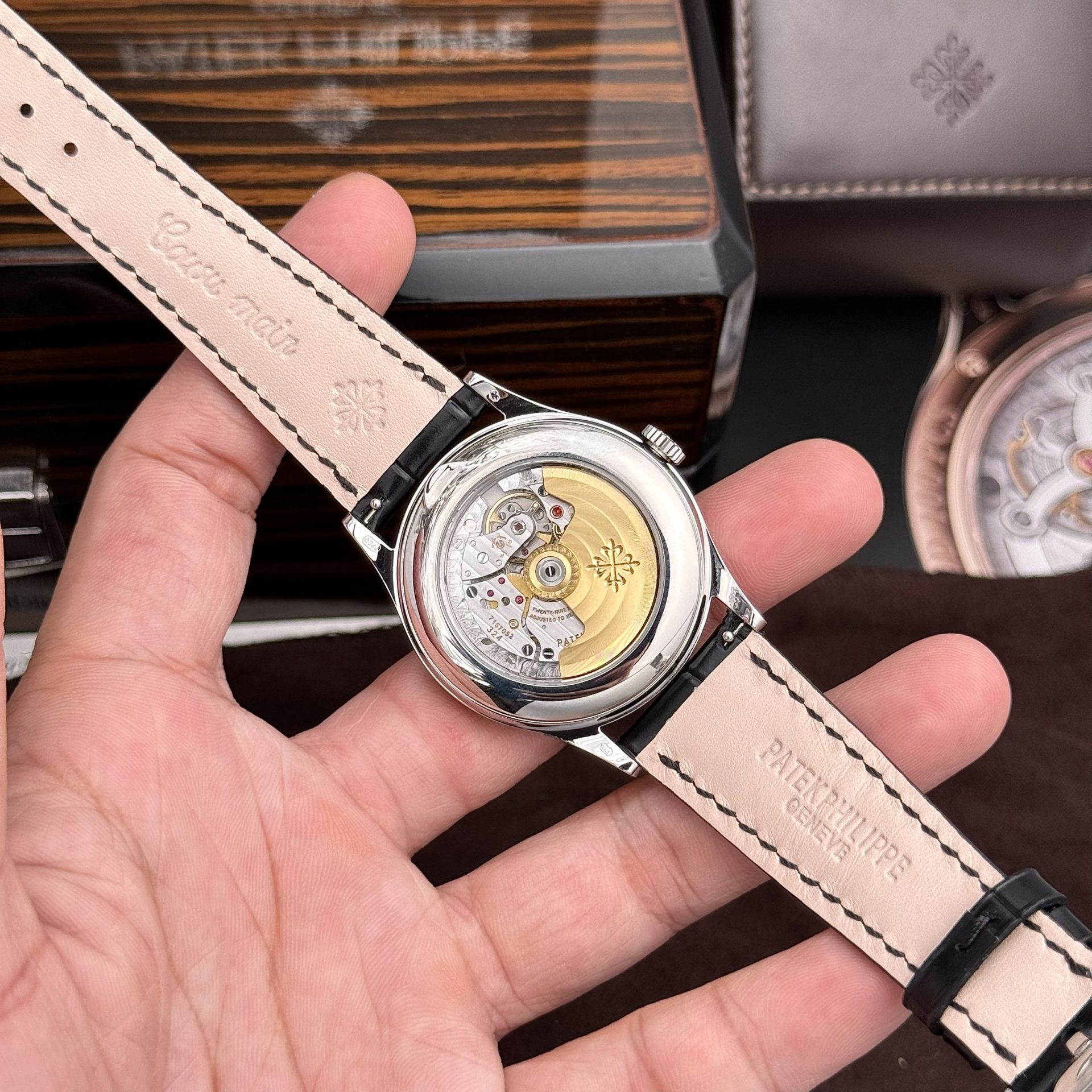 Patek Philippe Replica Watch Complications 5396G White Dial Leather Strap 38.5mm