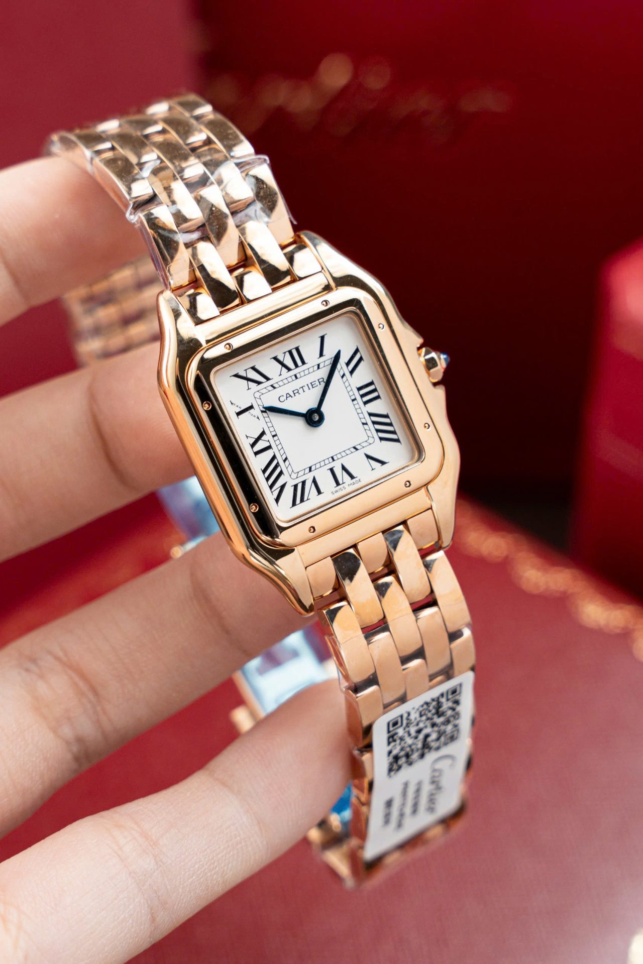 Cartier Panthere W2PN0007 White Dial Fake Watch Rose Gold 27x37mm