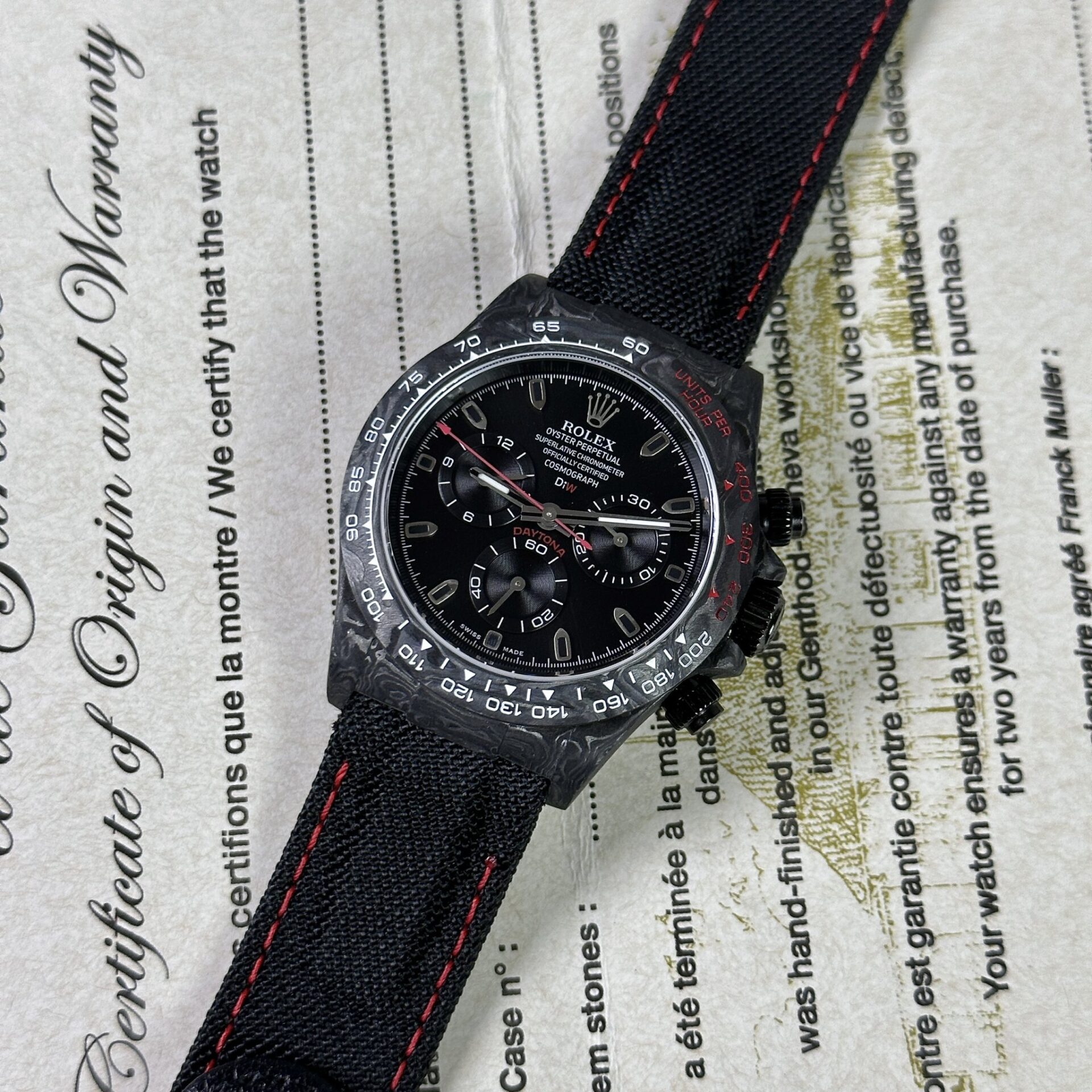 Rolex Daytona Diw Carbon Super Light Replica Watch 40mm