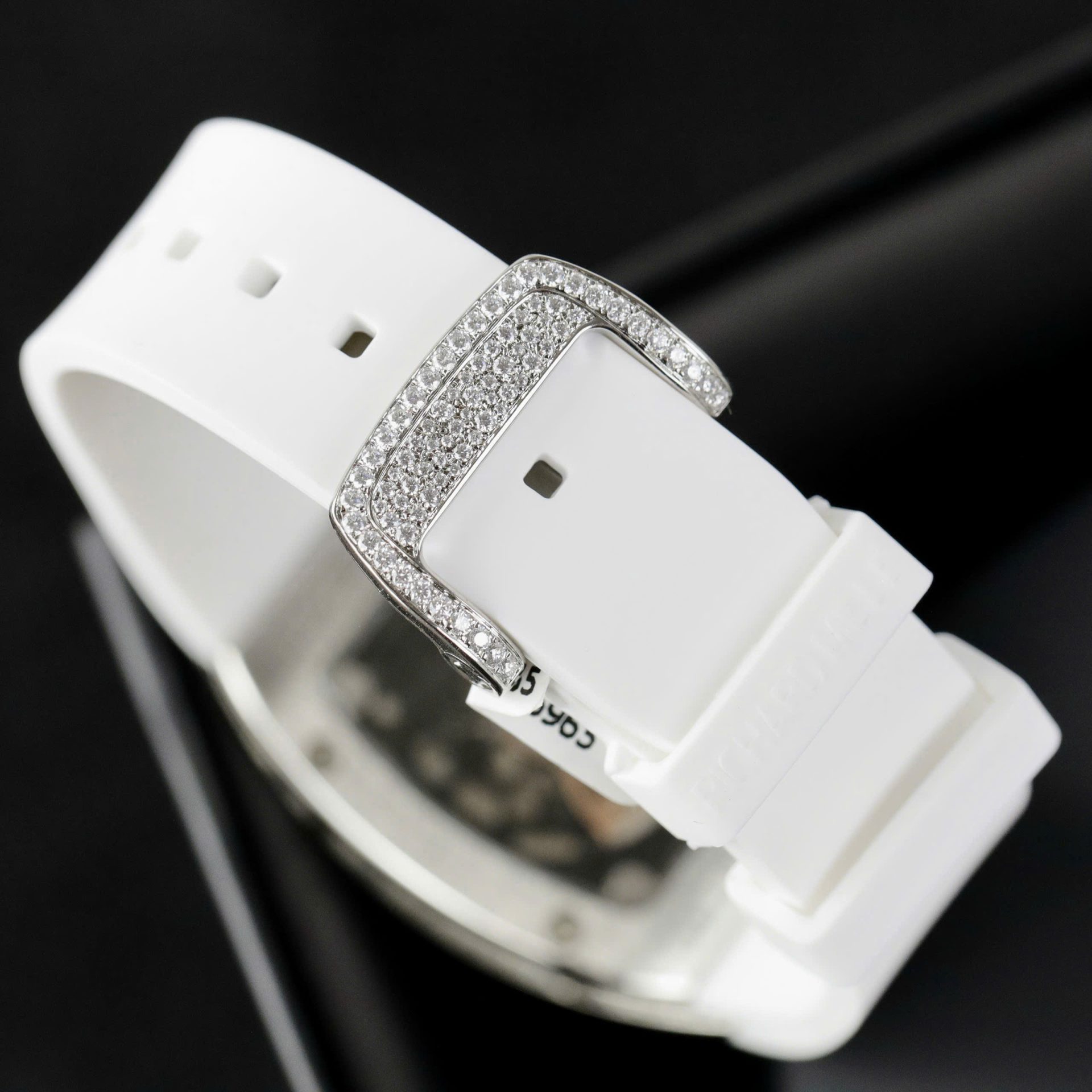 Richard Mille RM007 Replica Watch White Custom Full Moissanite Diamonds Hong Kong 36mm