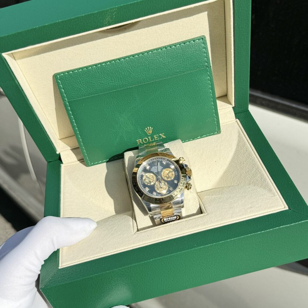 Rolex Cosmograph Daytona Replica Watch Mother Of Pearl   Moissanite Diamonds Dial 40mm