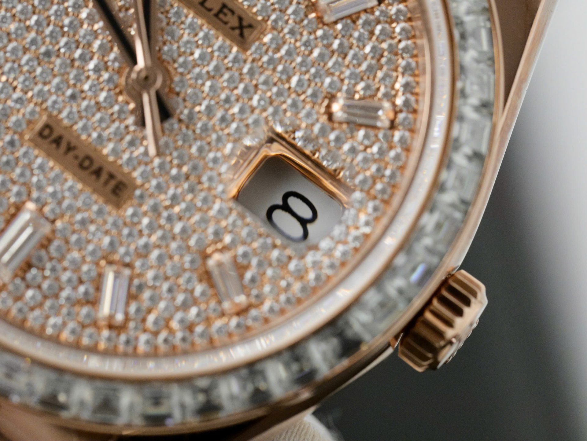 Rolex Day-Date Gold Wrapped + Moissanite Baguette Diamonds Replica Watch GMF 40mm