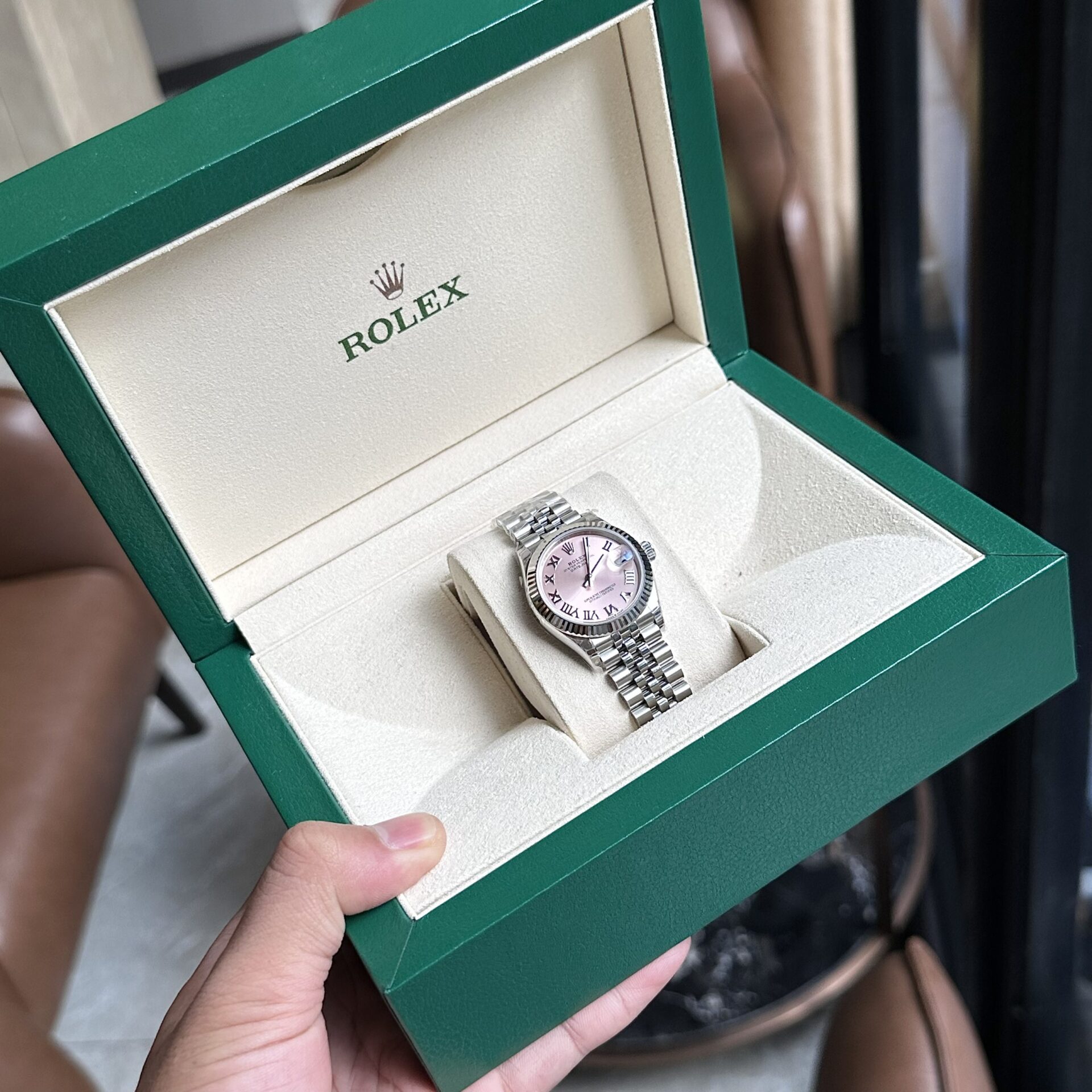 Rolex DateJust Pink Dial Replica Women s Watch Roman Numerals EW 31mm